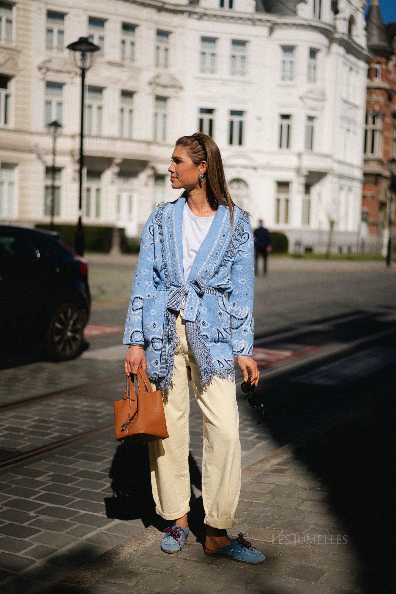 Lori LS knitted cardigan blue