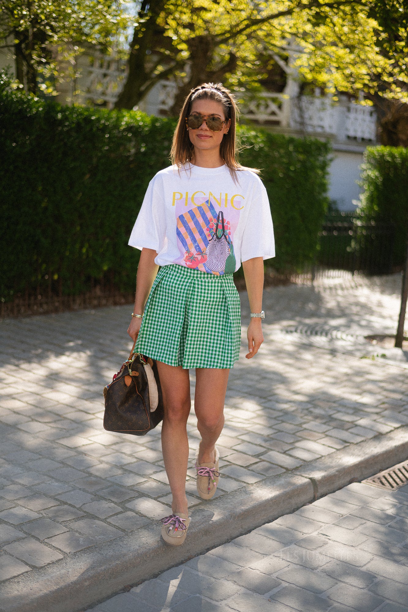 Xia T-shirt pic nic print