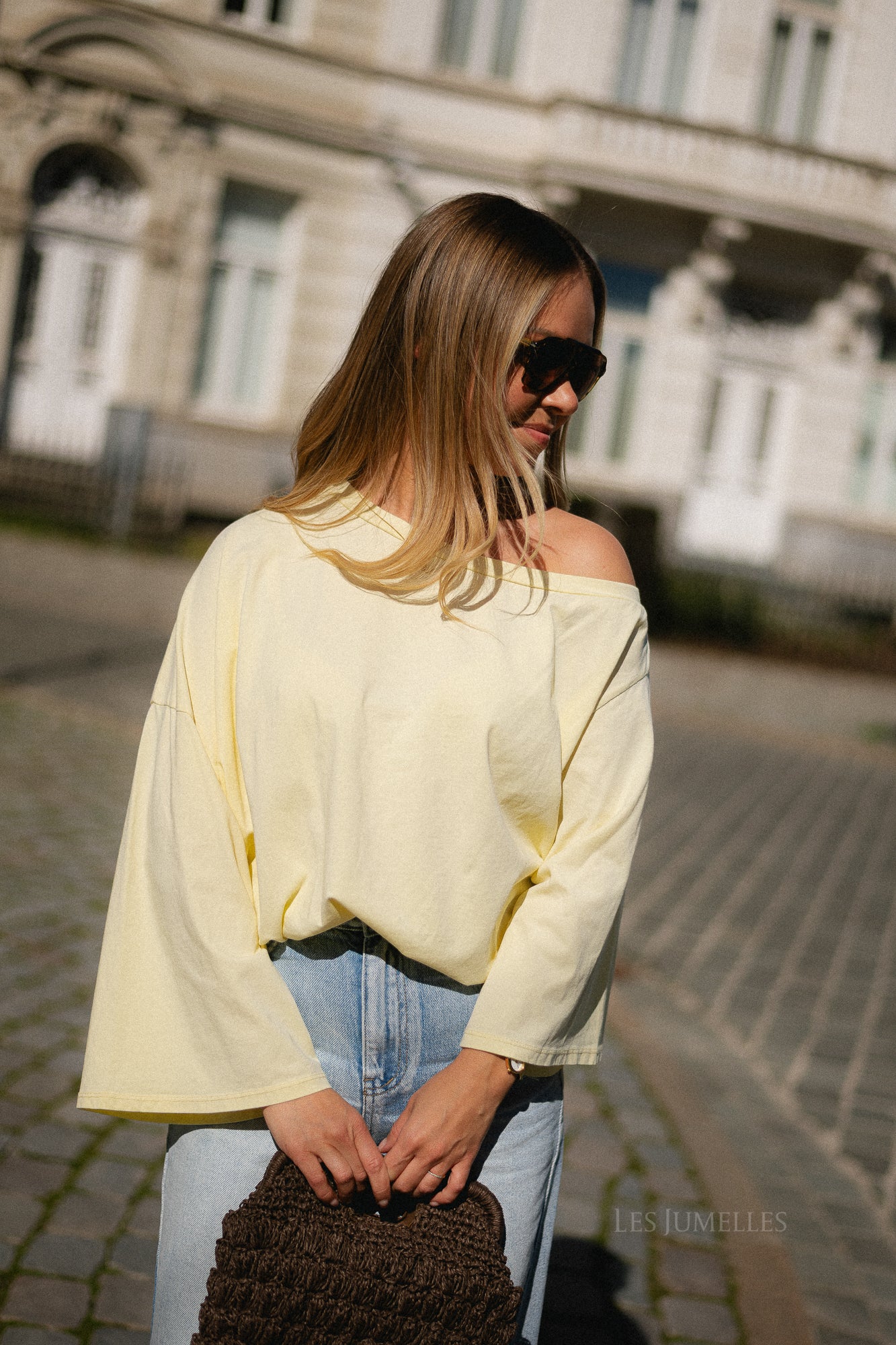 Lexie off shoulder LS shirt butter yellow