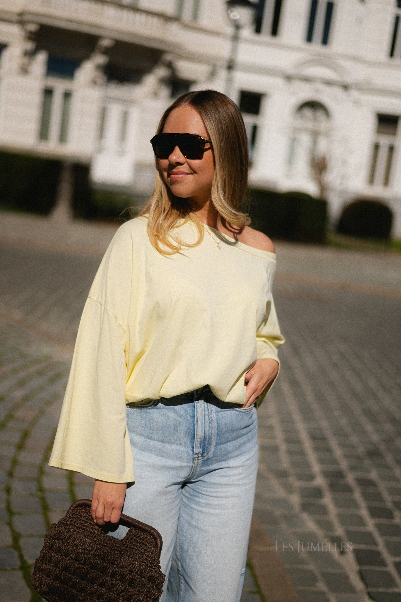 Lexie off shoulder LS shirt butter yellow