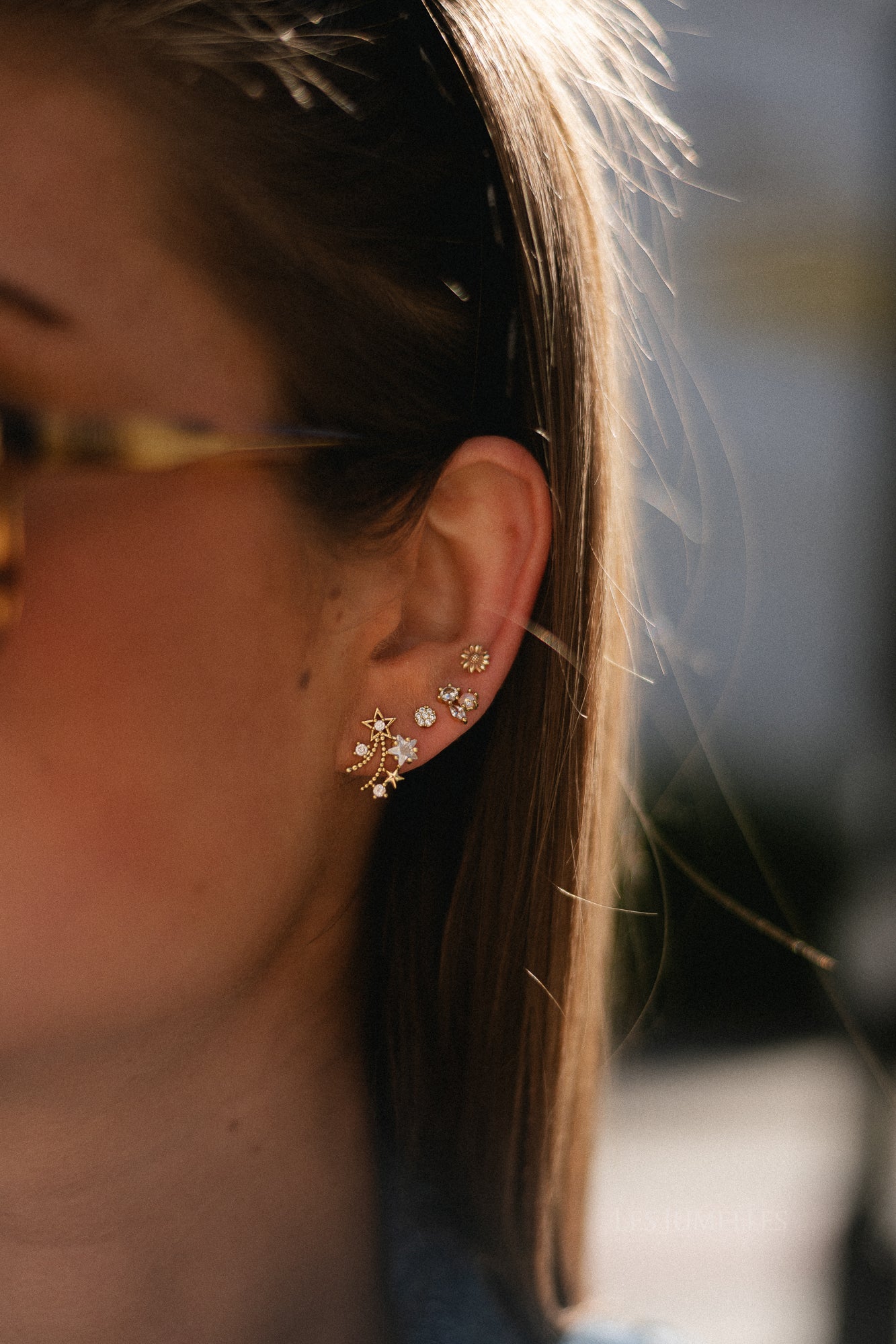 Celestial star & chain earring set