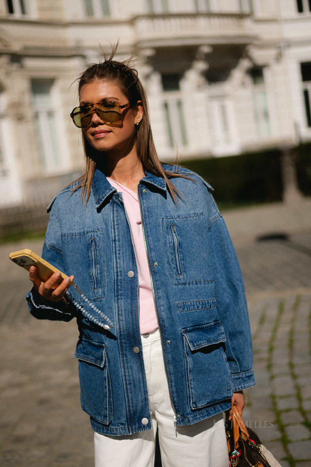 ROURamonas LS denim jacket dark medium blue