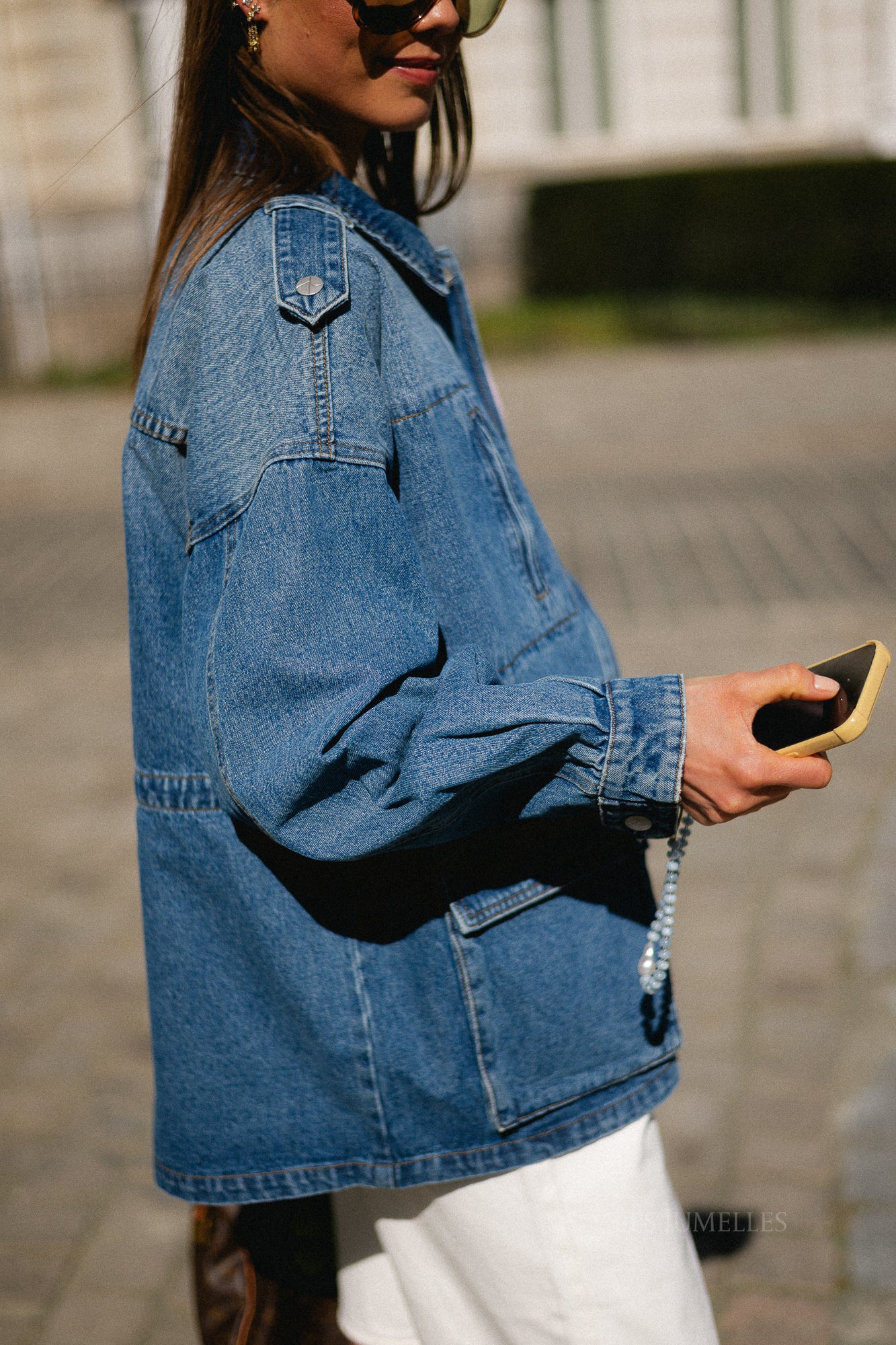 ROURamonas LS denim jacket dark medium blue