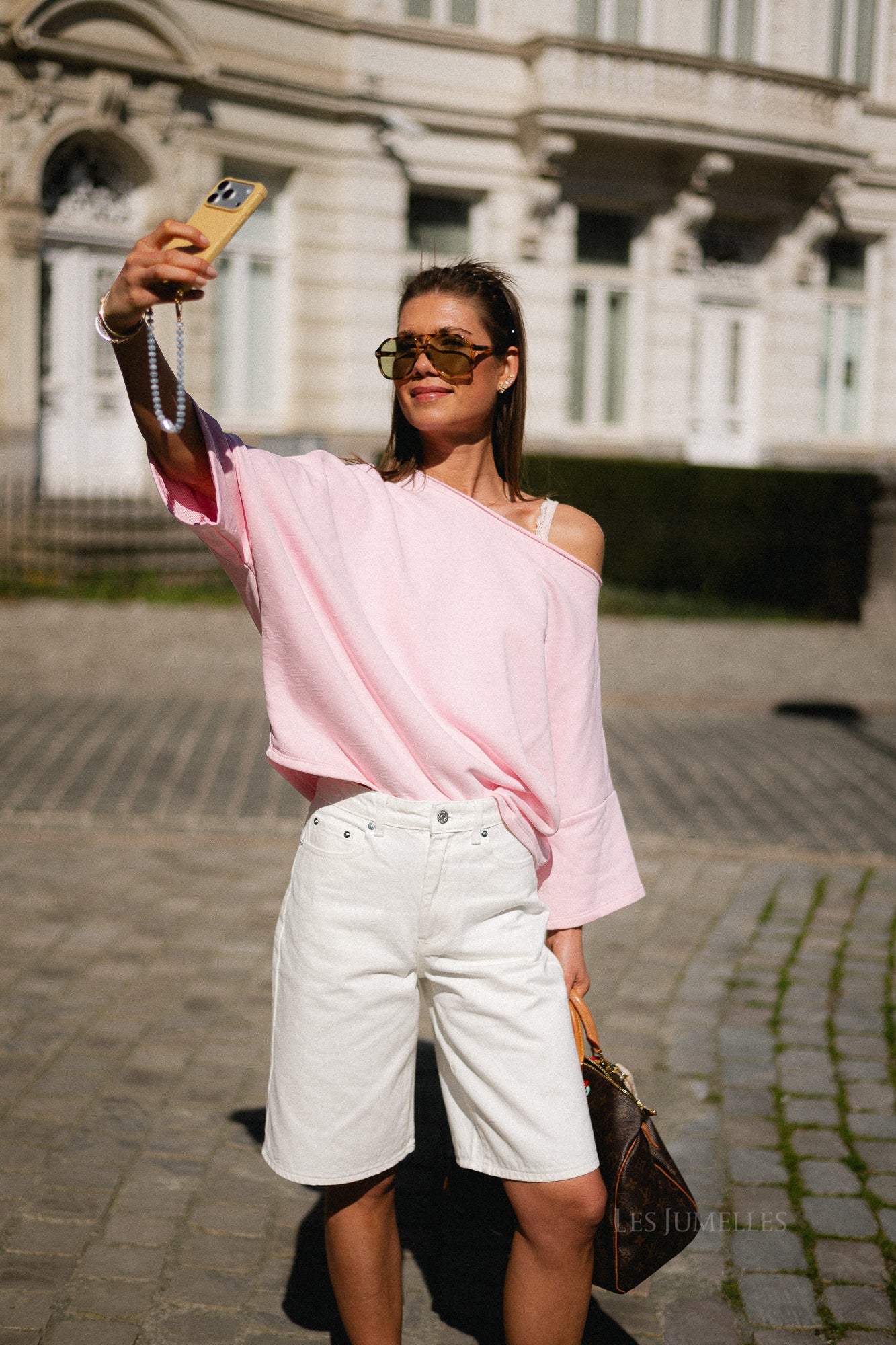 Addison denim shorts white