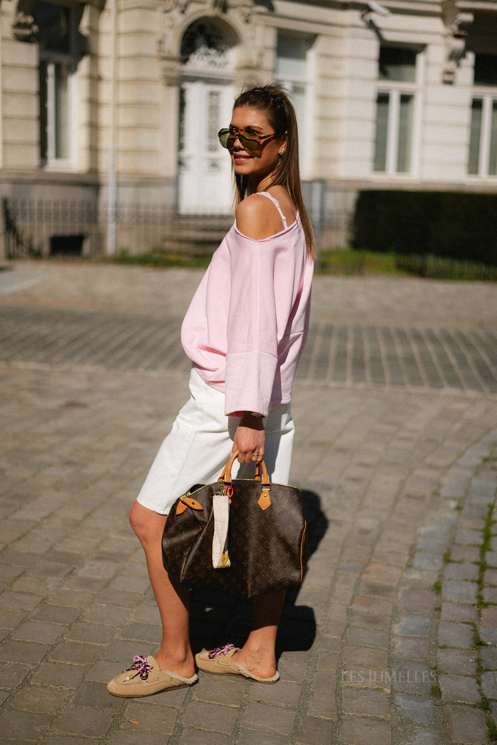 Addison denim shorts white