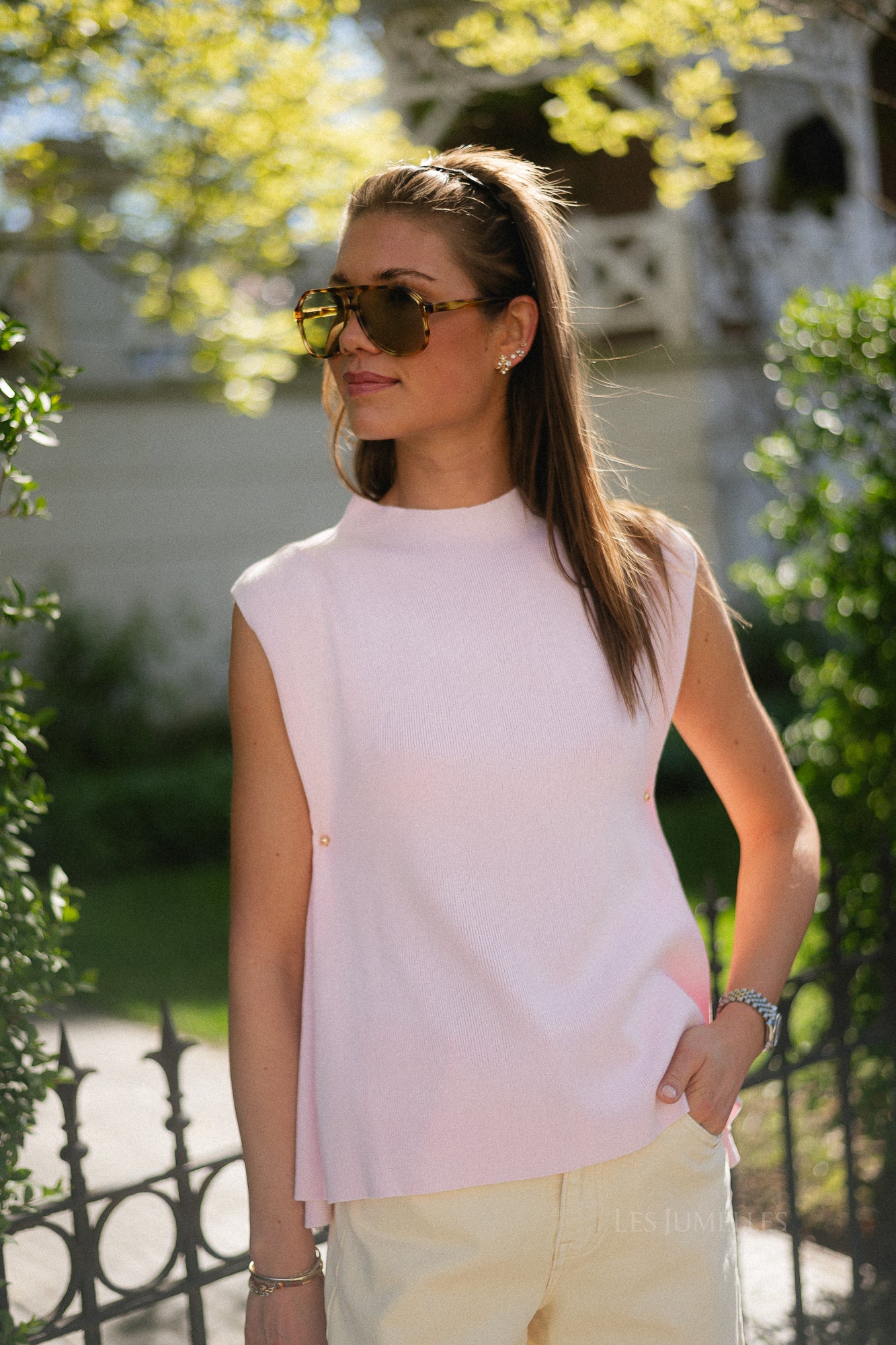 Pauline SL knitted top pale pink