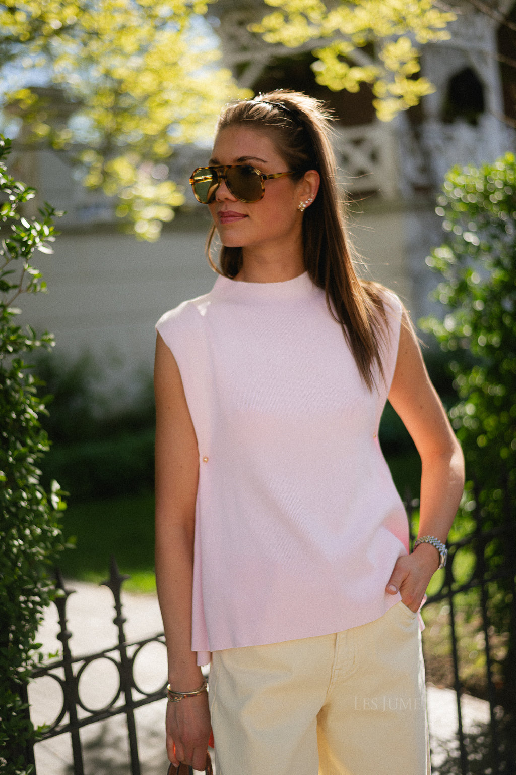 Pauline SL knitted top pale pink
