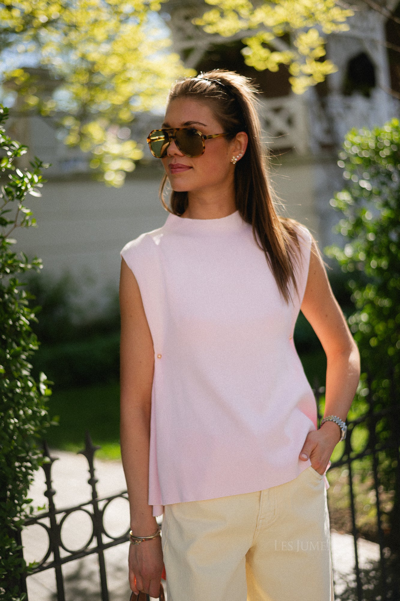 Pauline SL knitted top pale pink