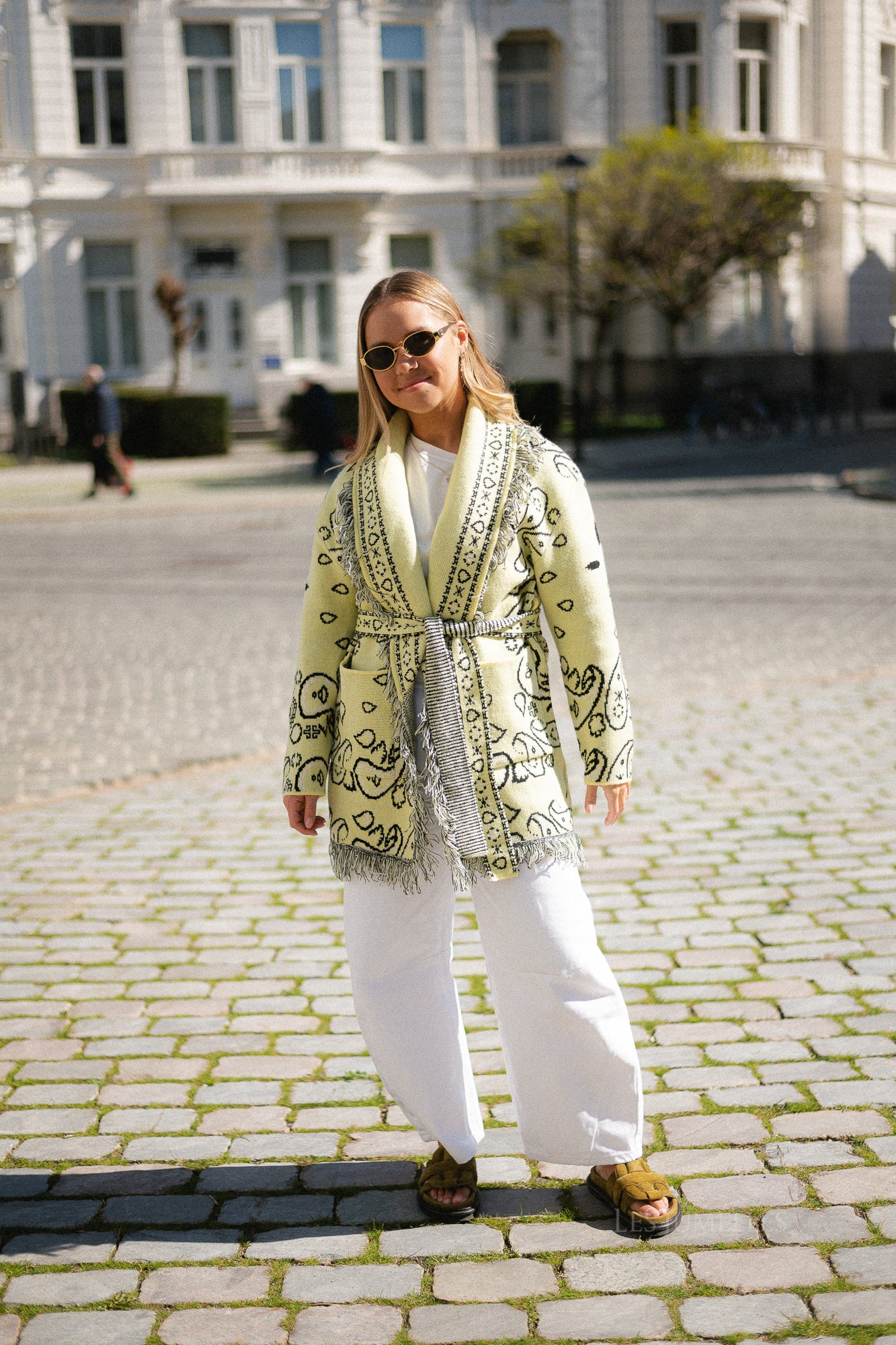 Lori LS knitted cardigan lime