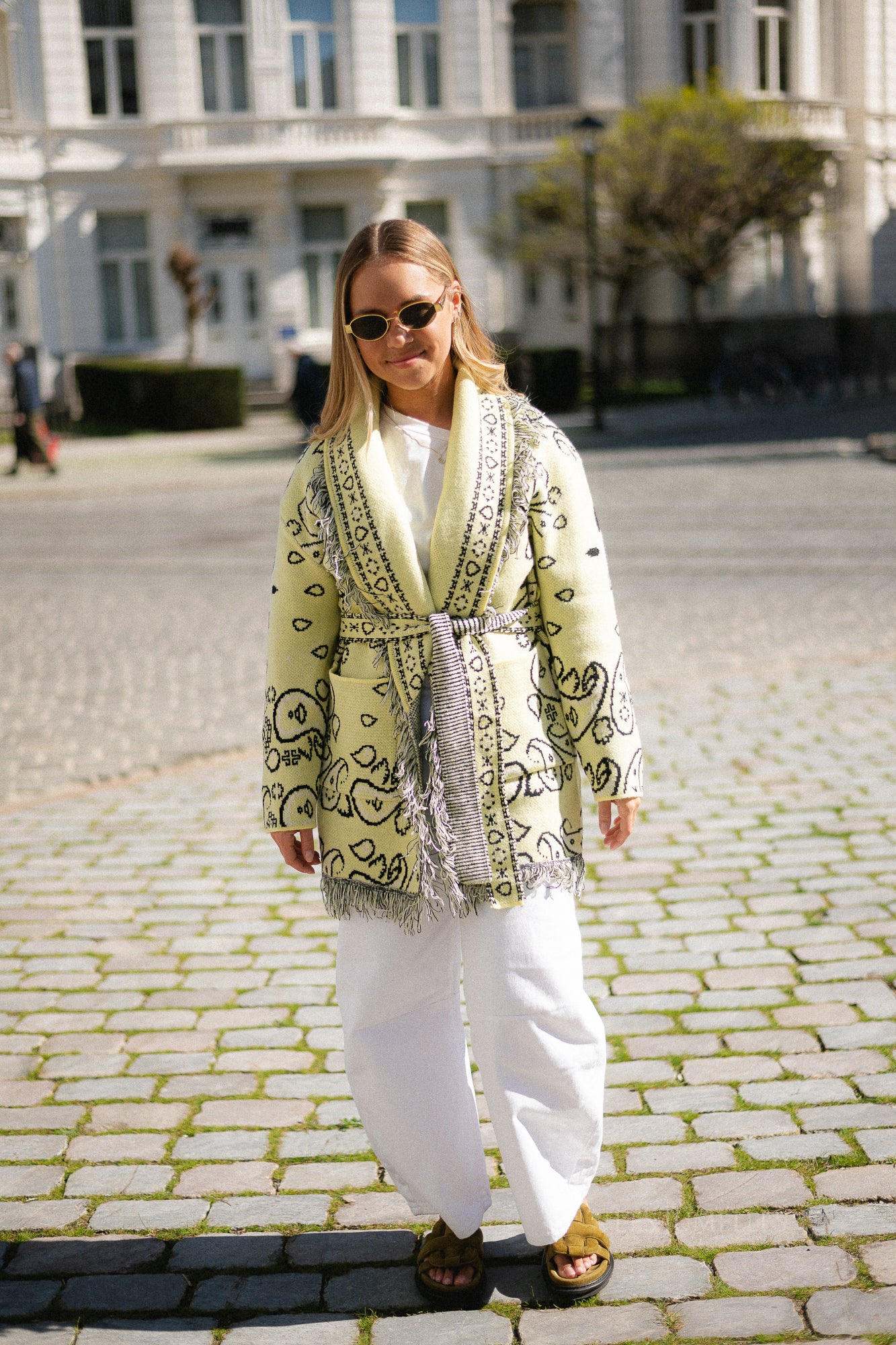 Lori LS knitted cardigan lime