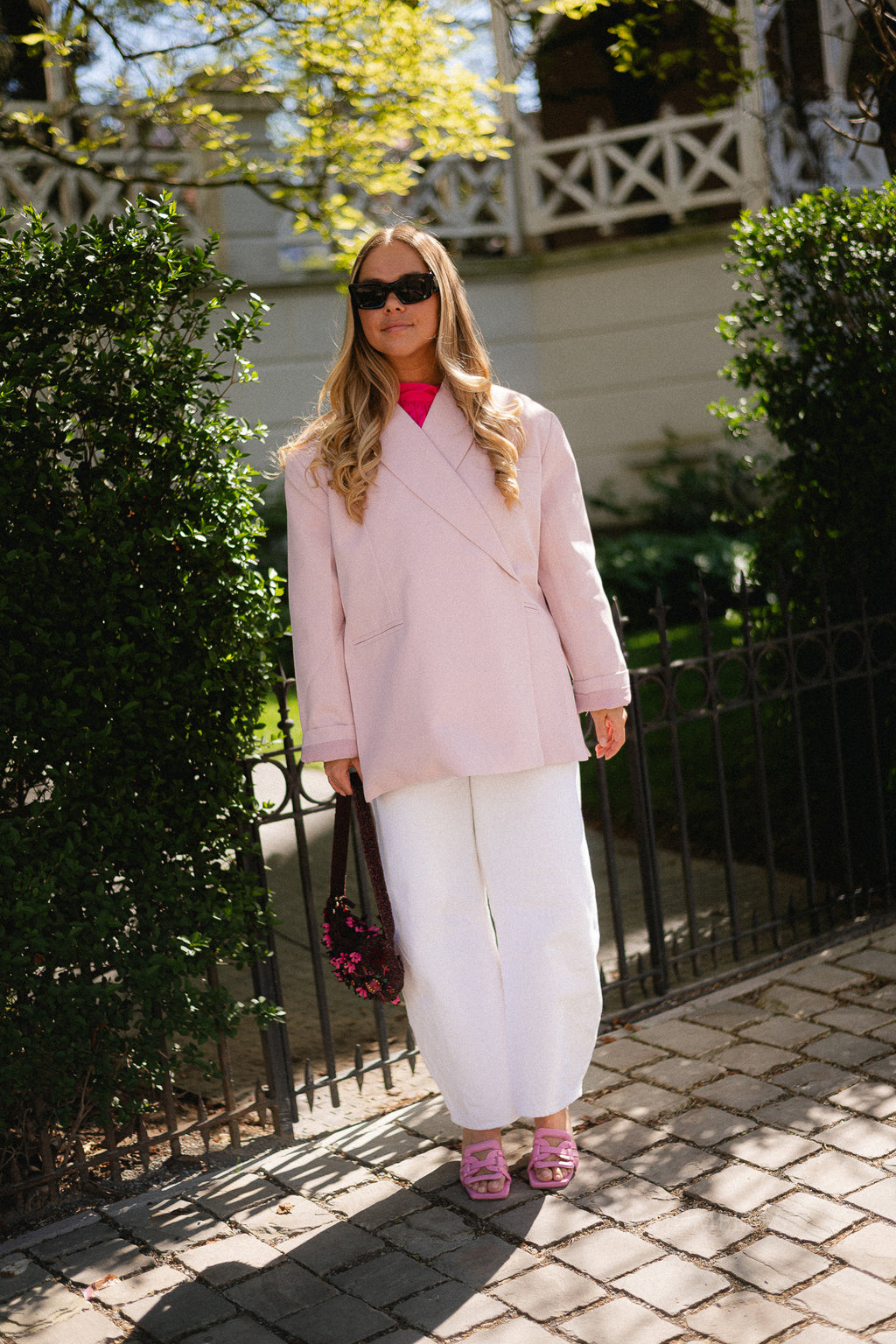 Chloe oversized blazer pearl blush
