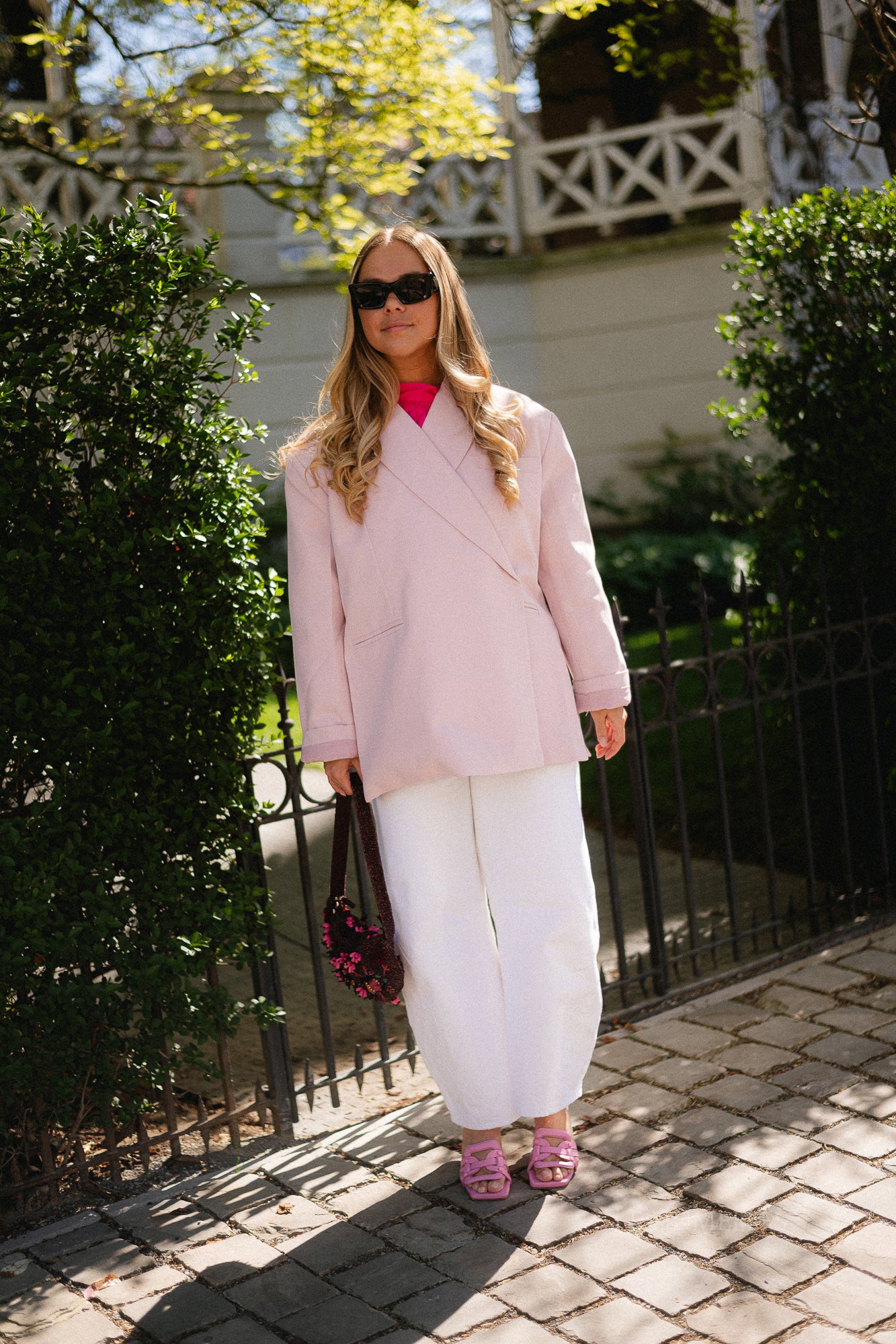 Chloe oversized blazer pearl blush