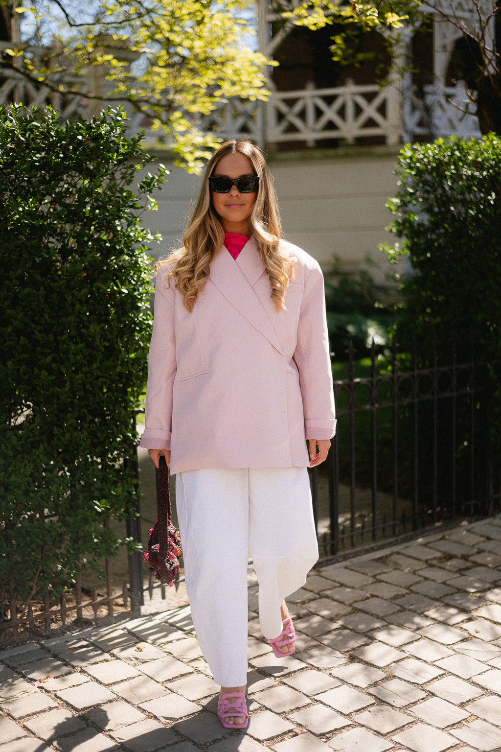 Chloe oversized blazer pearl blush