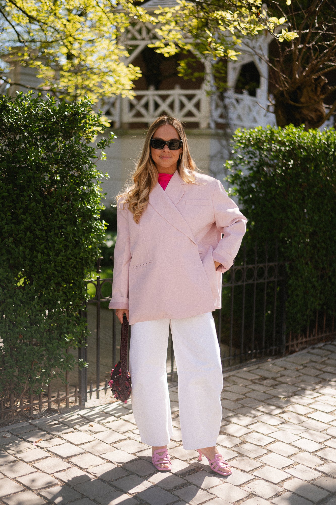 Chloe oversized blazer pearl blush