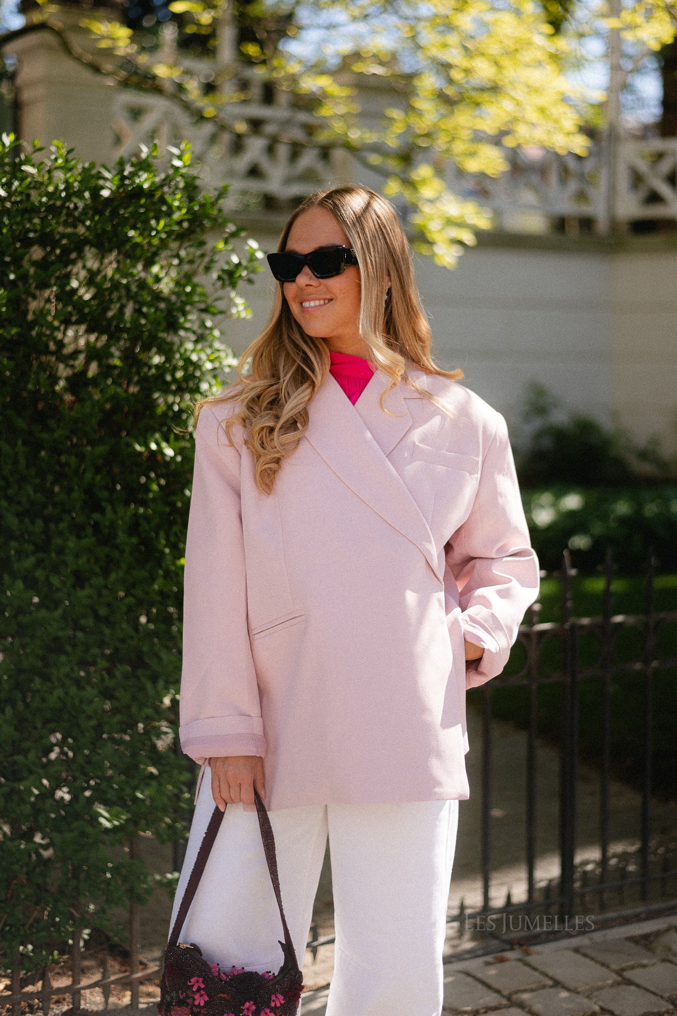 Chloe oversized blazer pearl blush
