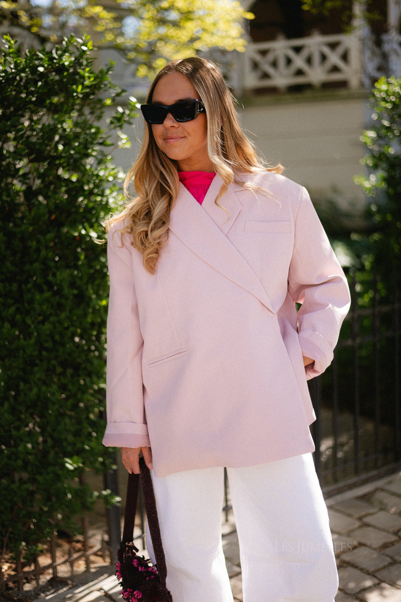 Chloe oversized blazer pearl blush