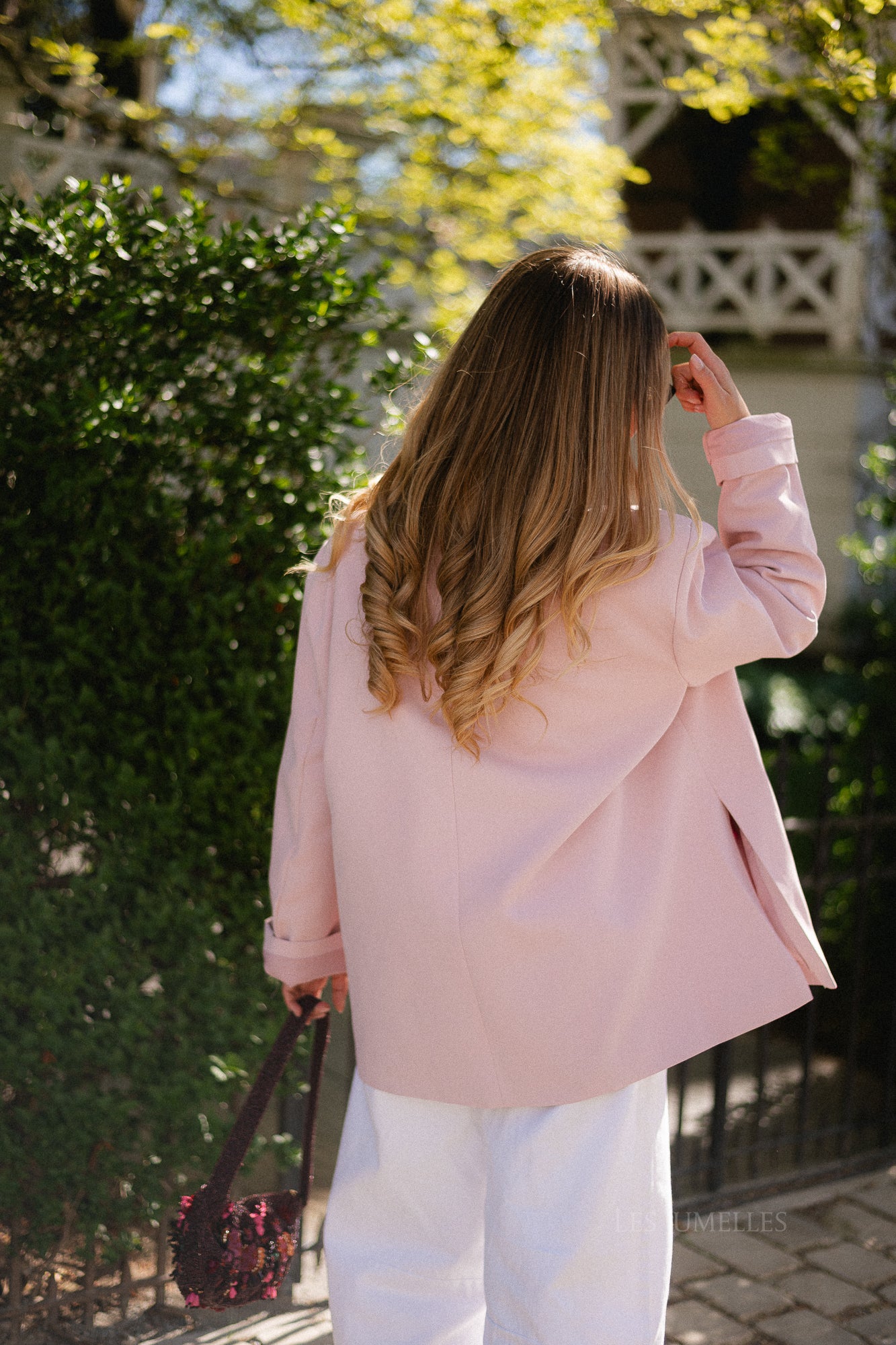 Chloe oversized blazer pearl blush