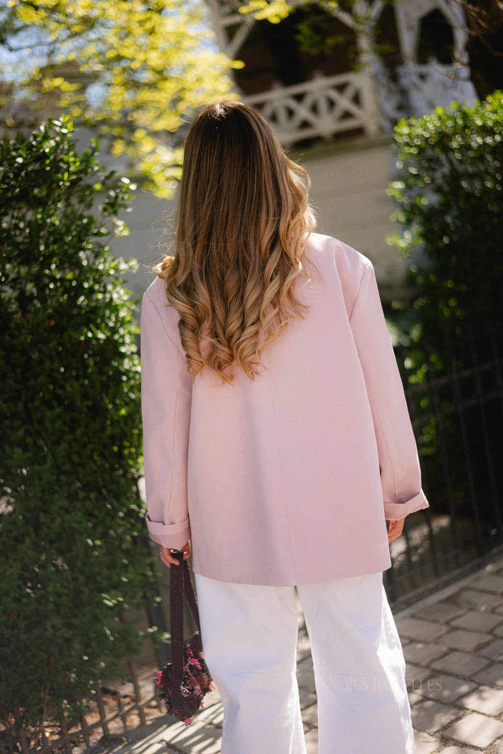 Chloe oversized blazer pearl blush