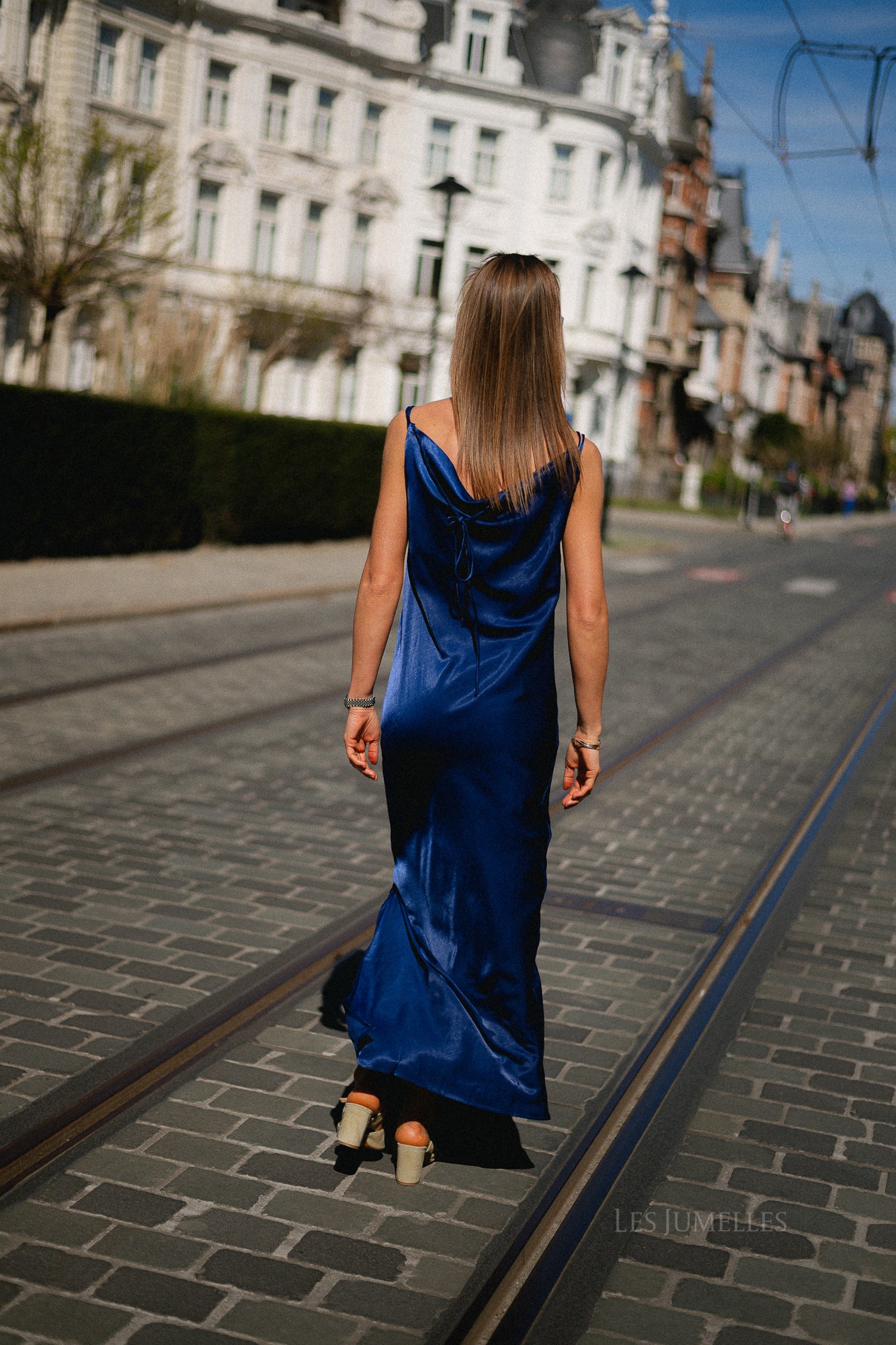 SLFGiona slim ankle strap dress ocean cavern