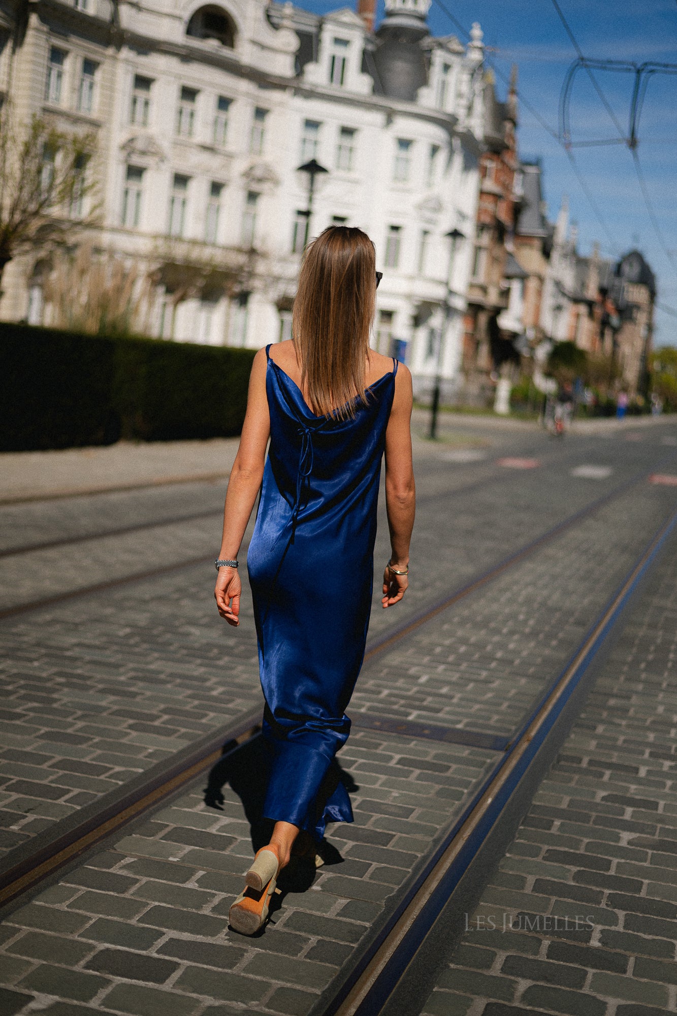 SLFGiona slim ankle strap dress ocean cavern