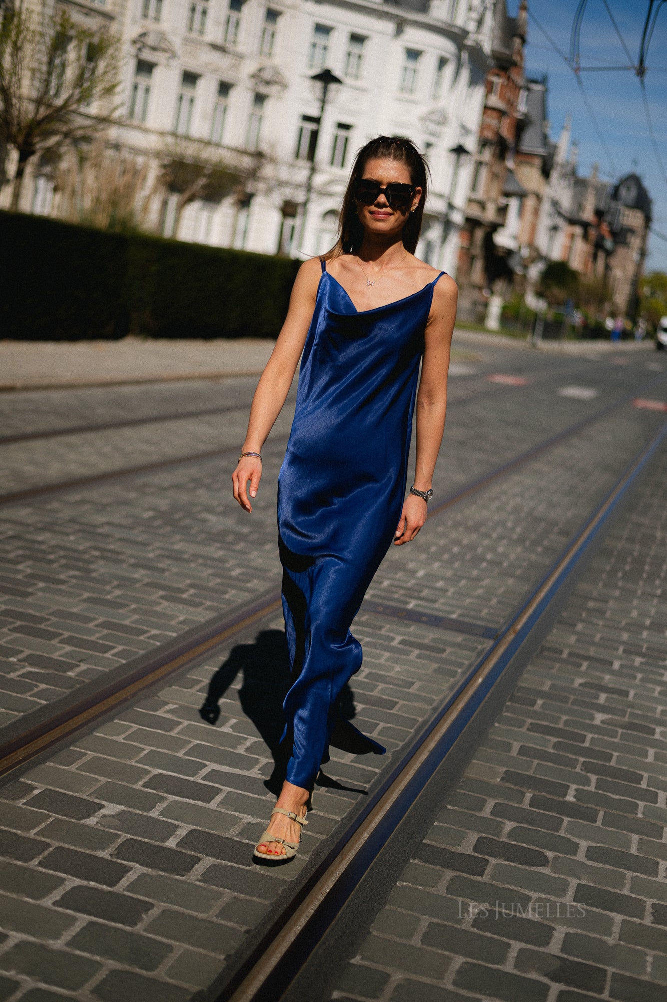 SLFGiona slim ankle strap dress ocean cavern