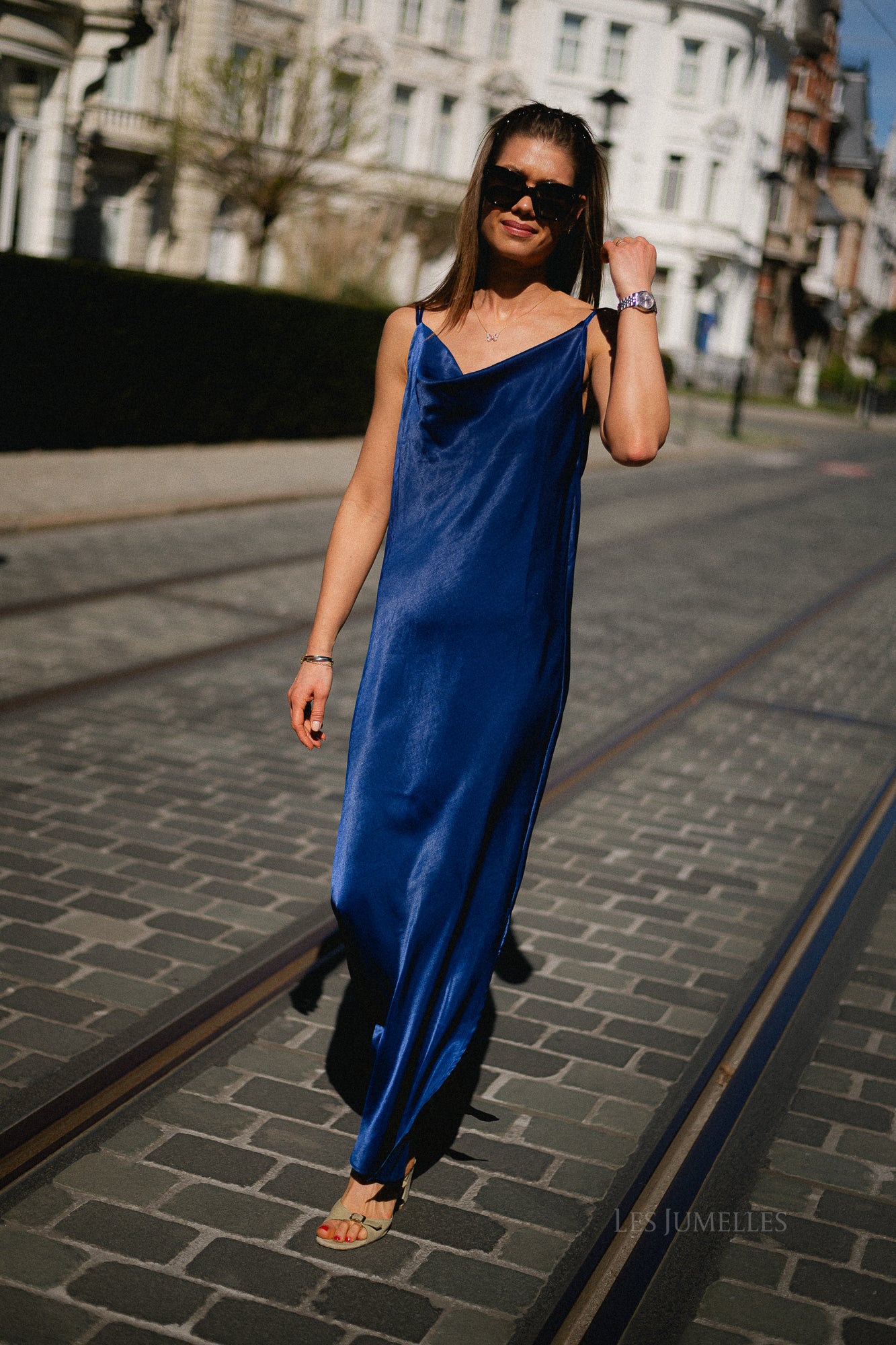 SLFGiona slim ankle strap dress ocean cavern