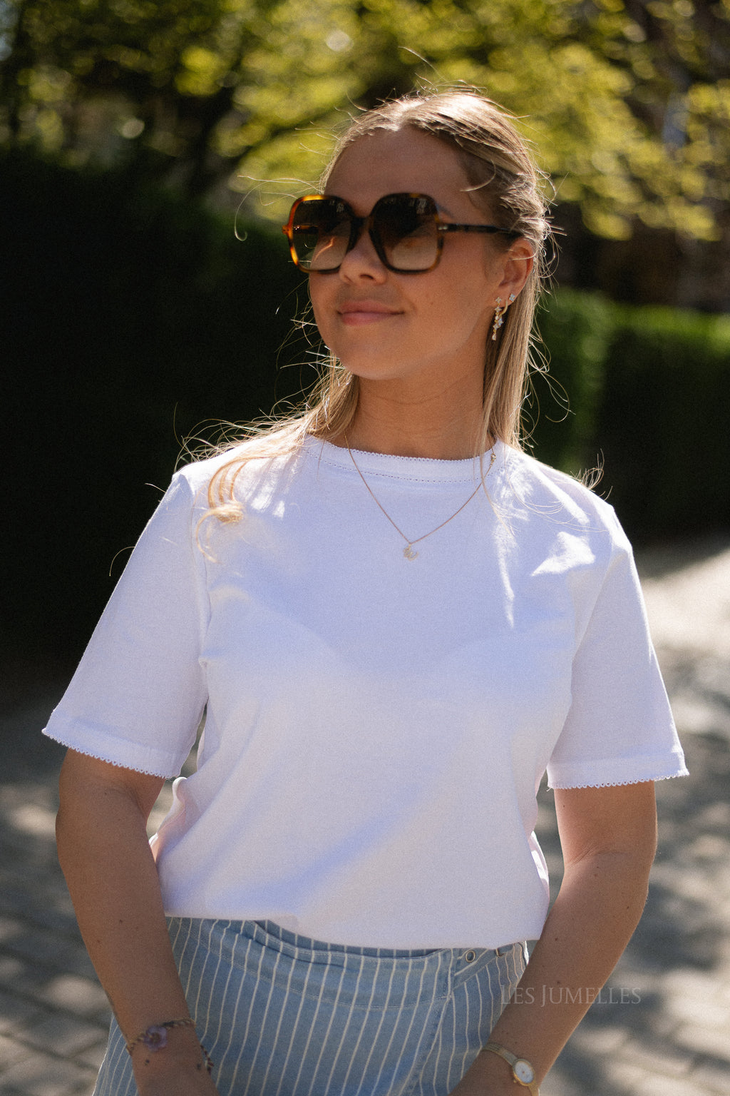 SLFAssia SS detail tee bright white
