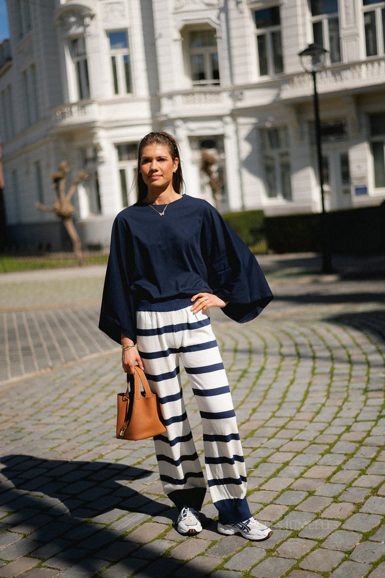 Alicia striped pants navy/ecru