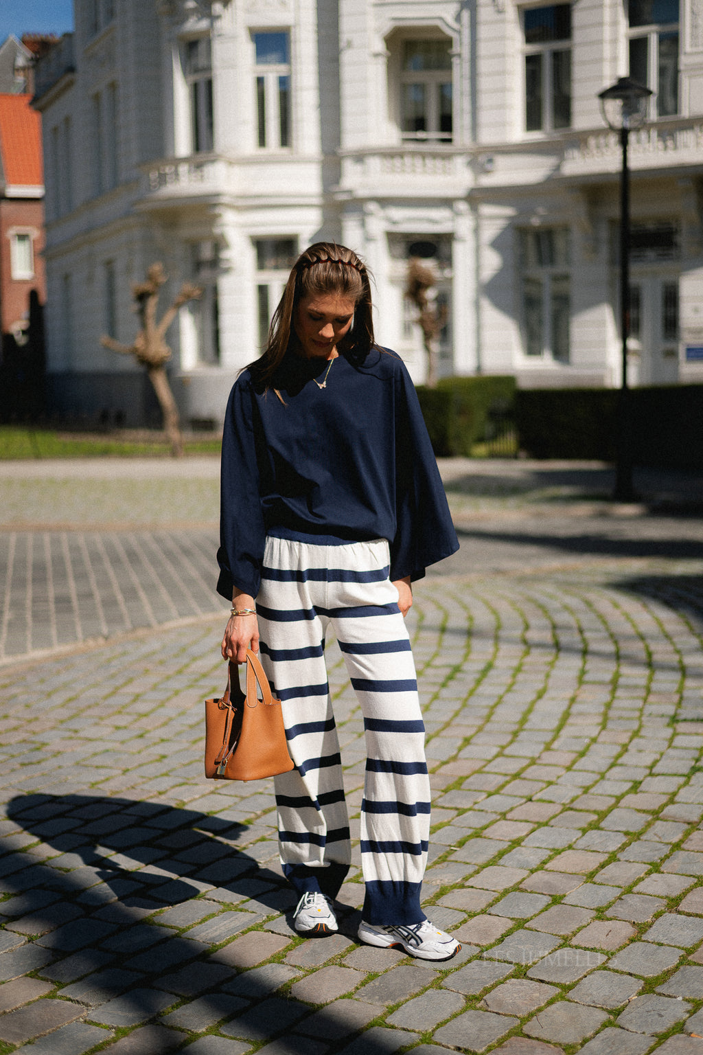 Alicia striped pants navy/ecru