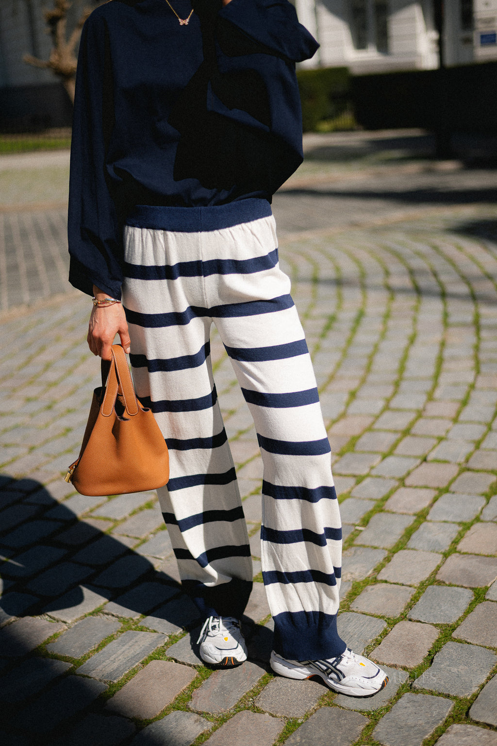Alicia striped pants navy/ecru