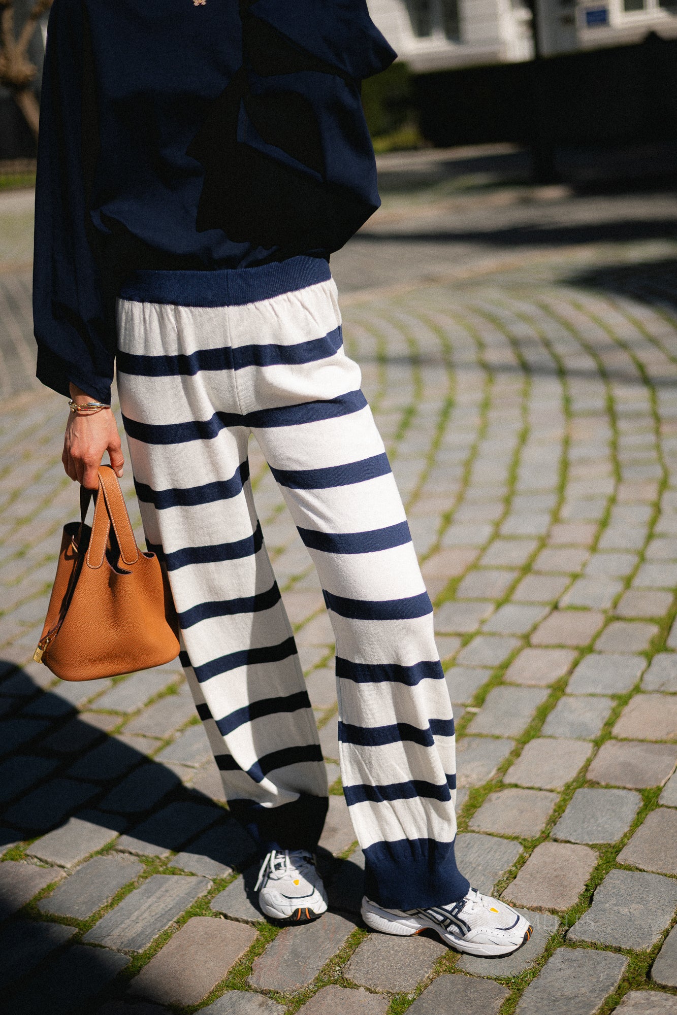 Alicia striped pants navy/ecru