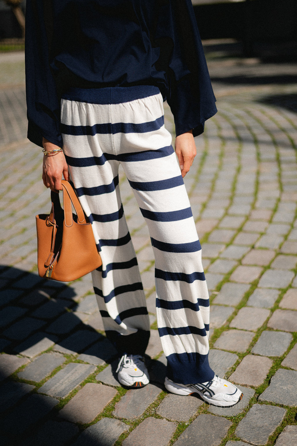 Alicia striped pants navy/ecru