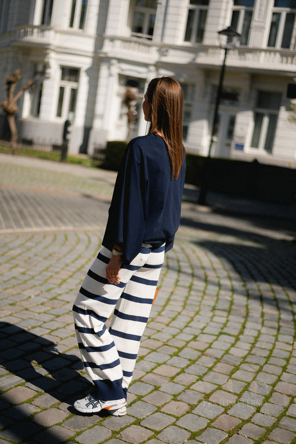 Alicia striped pants navy/ecru