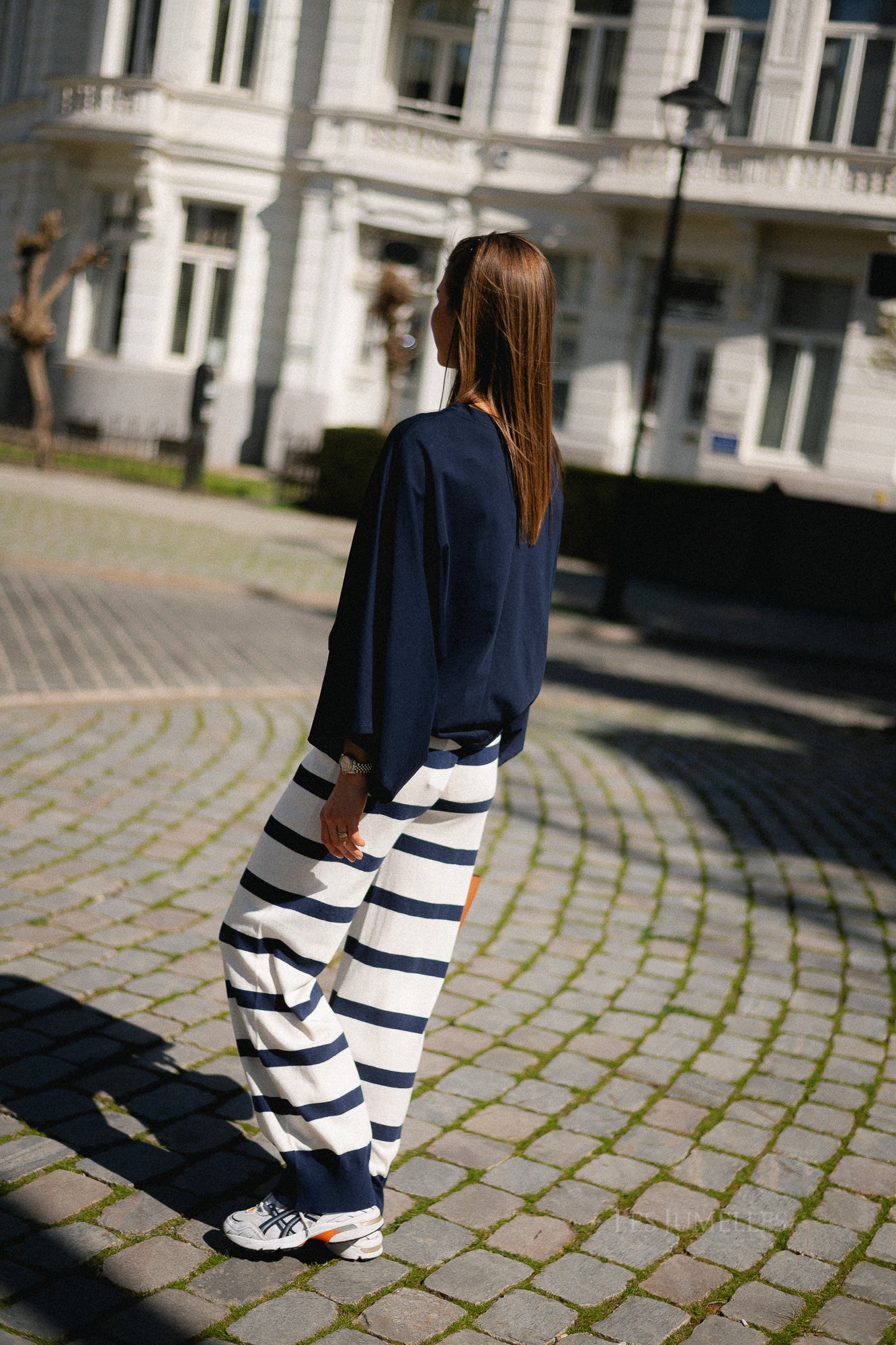 Alicia striped pants navy/ecru