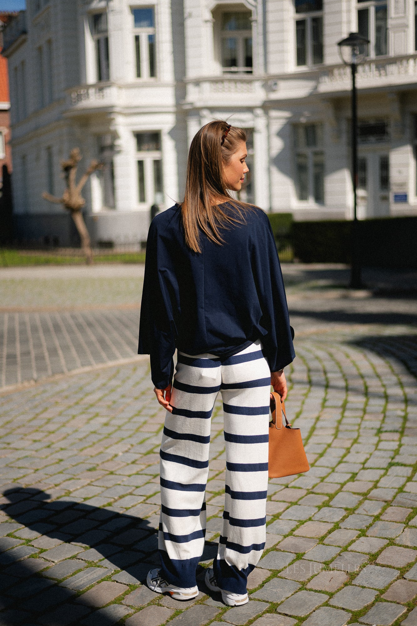 Alicia striped pants navy/ecru