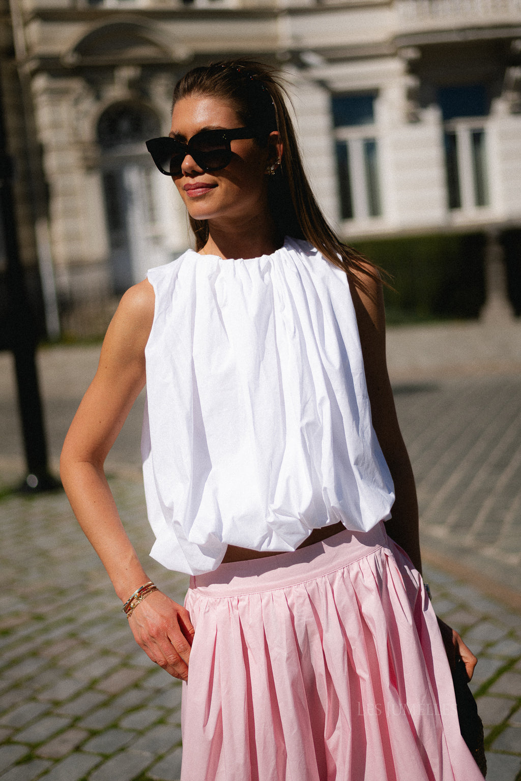 Ashley balloon top white
