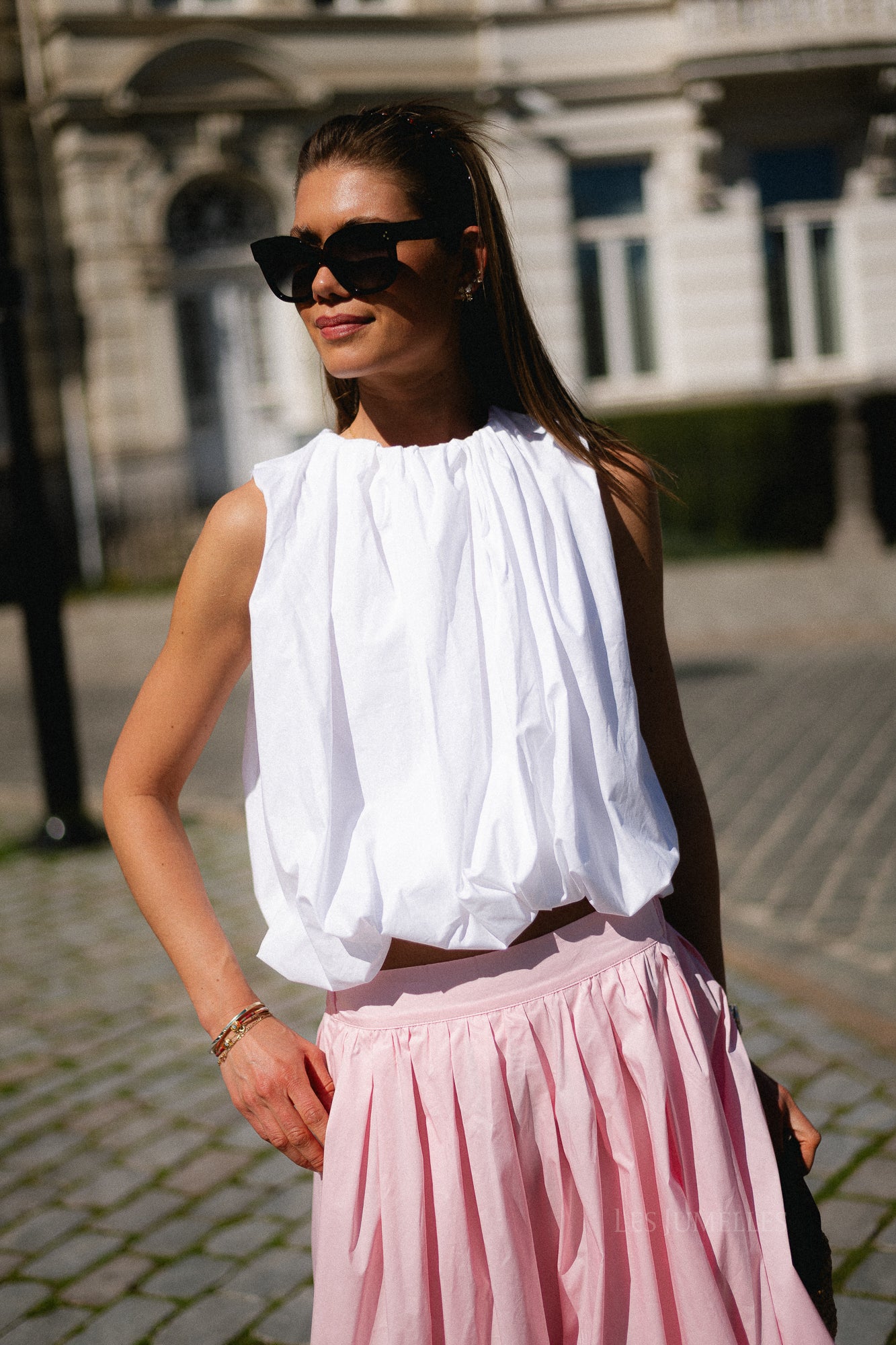 Ashley balloon top white
