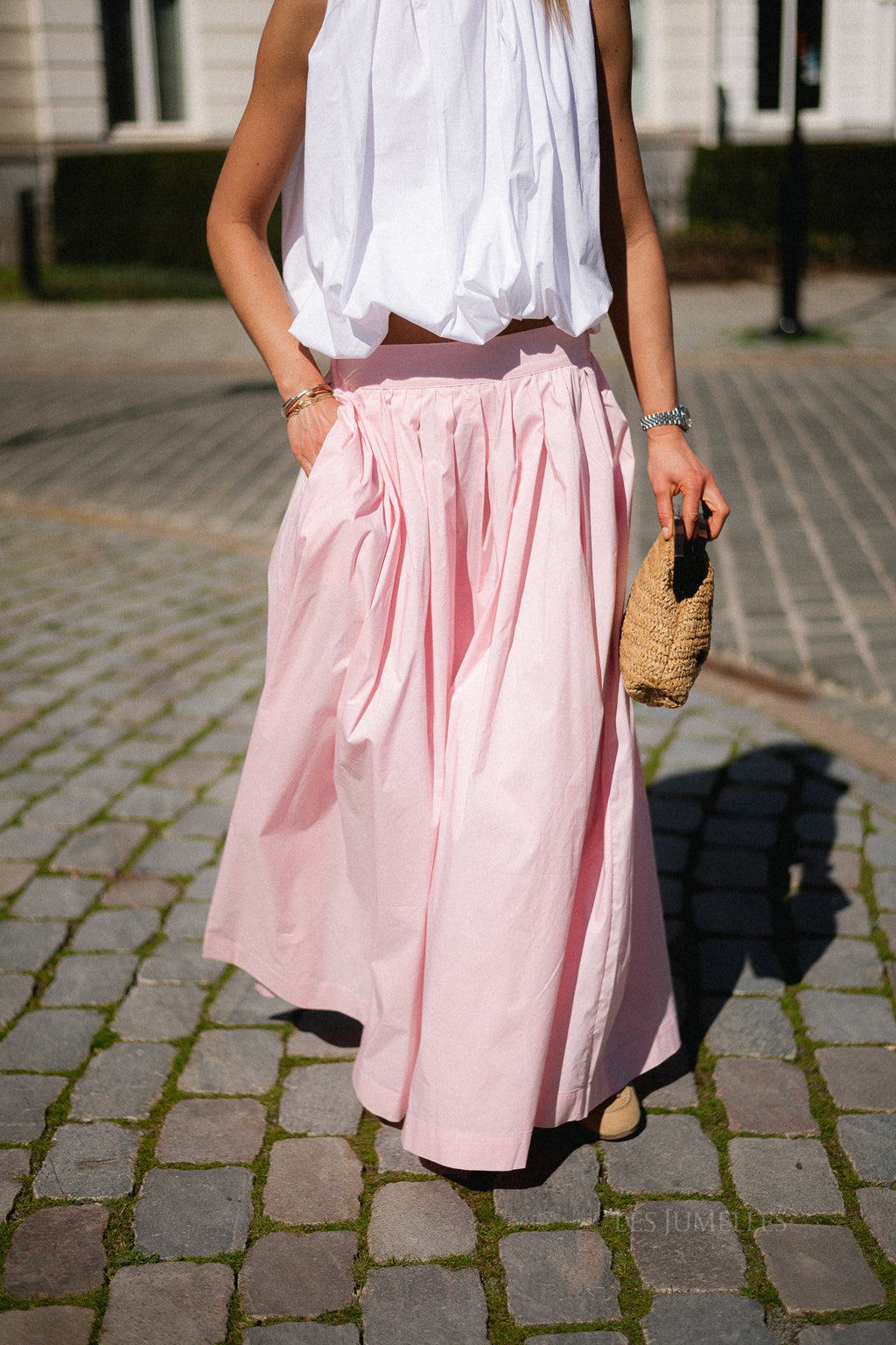 OBJPaige HW skirt pale pink