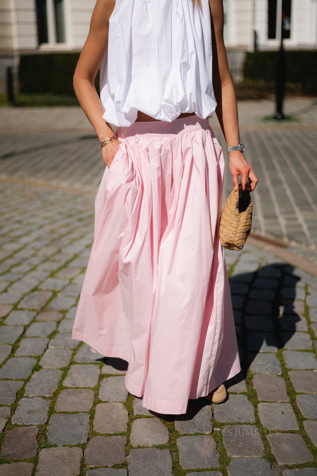 OBJPaige HW skirt pale pink