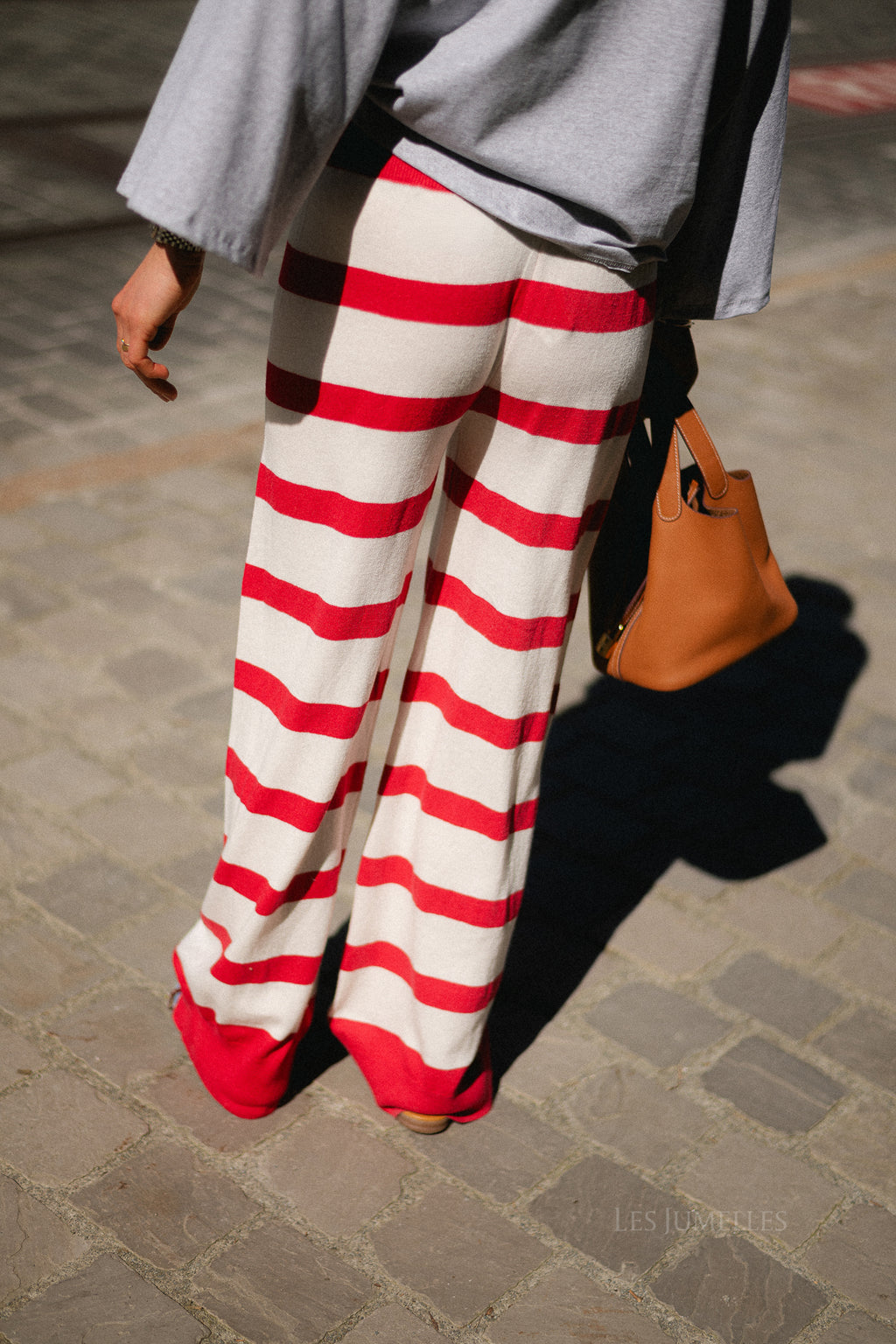 Alicia striped pants red/ecru