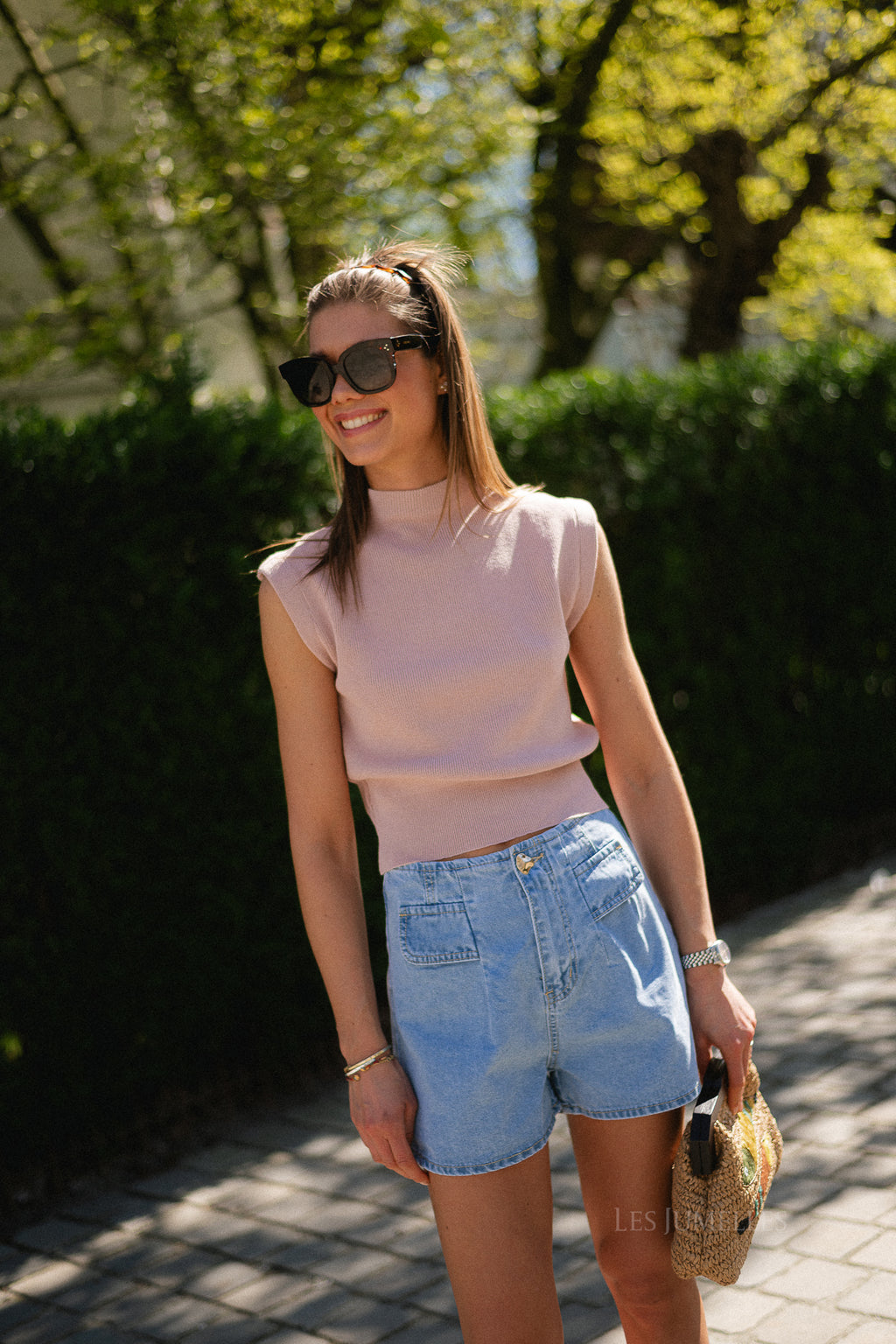 Ines SL knitted top toasted almond