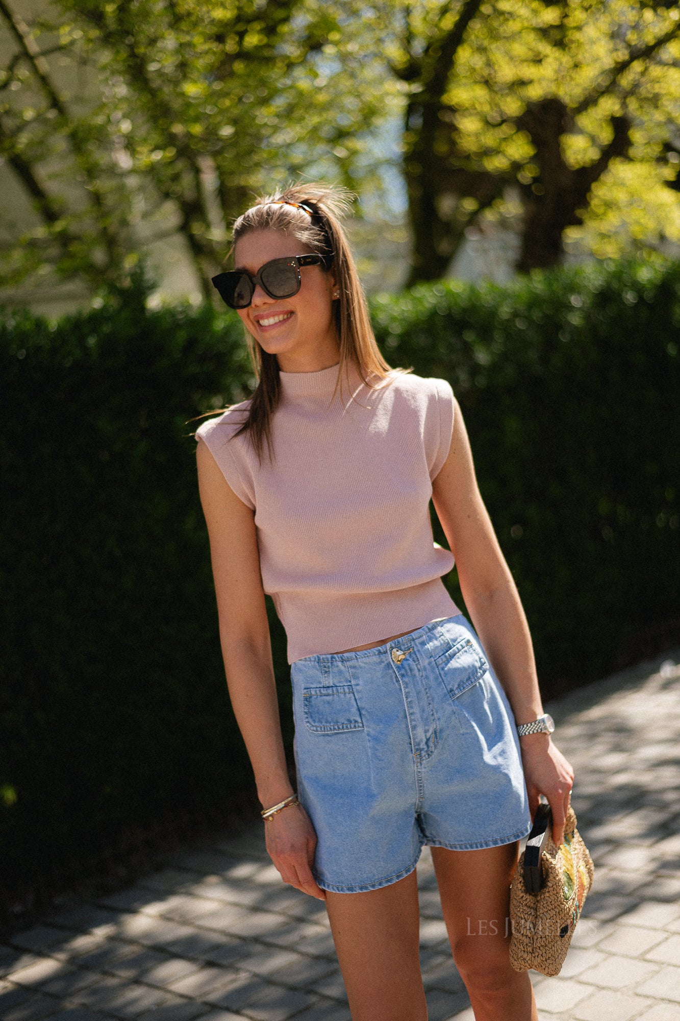 Ines SL knitted top toasted almond