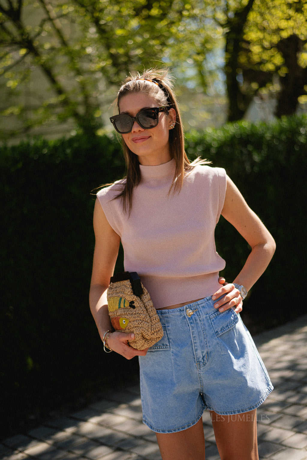 Ines SL knitted top toasted almond