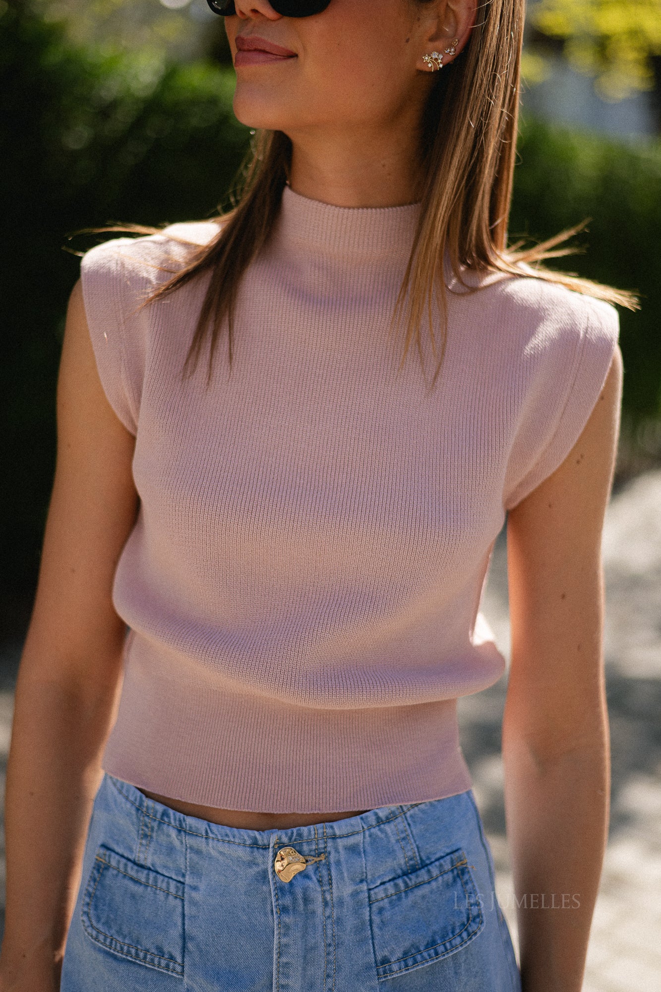 Ines SL knitted top toasted almond
