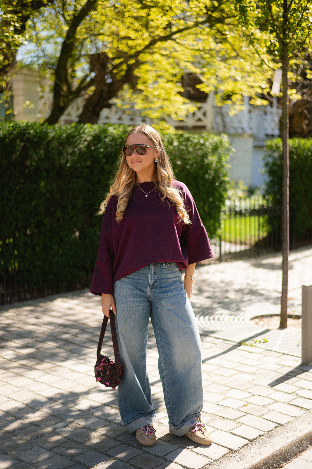 Emily oversized shirt aubergine
