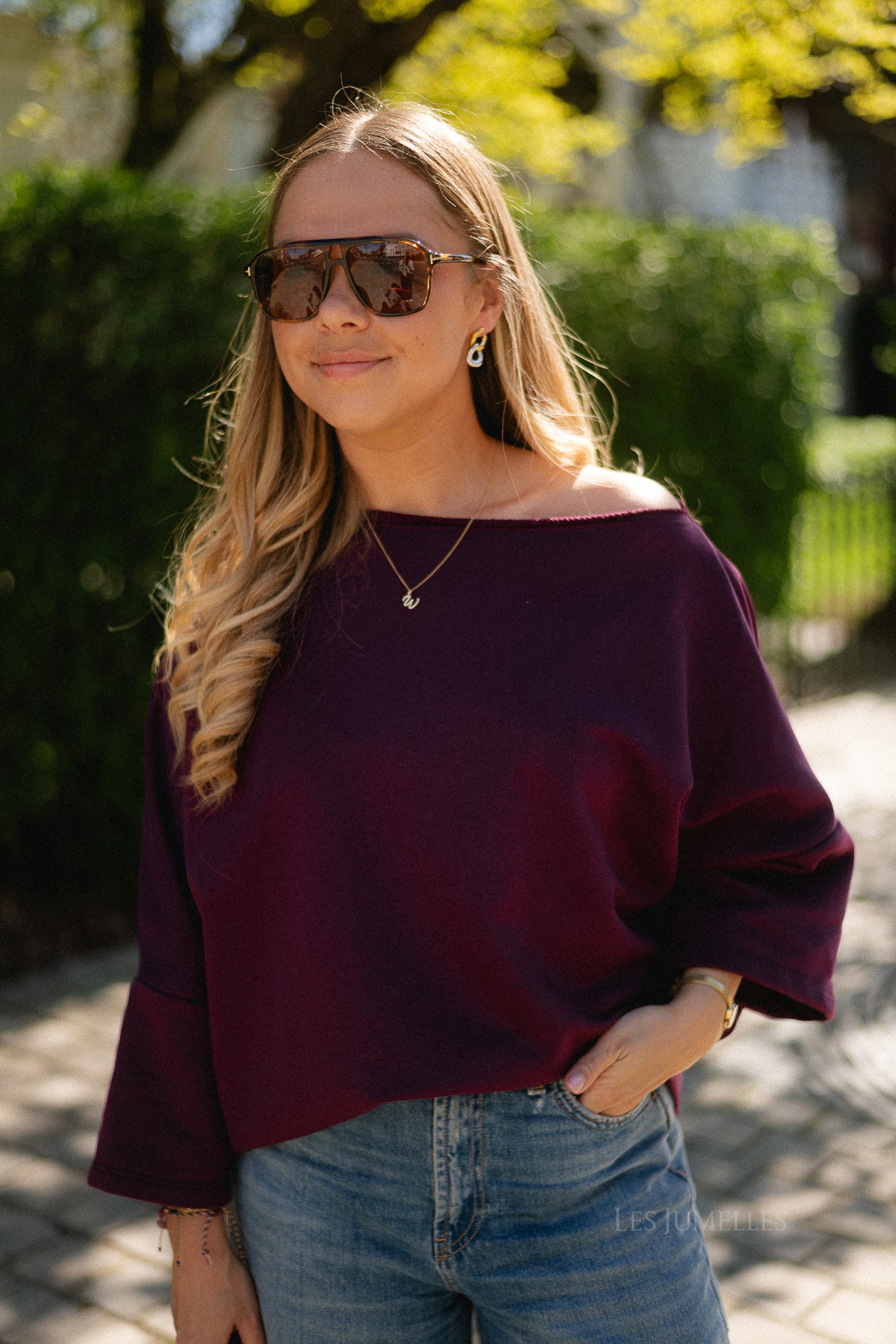 Emily oversized shirt aubergine