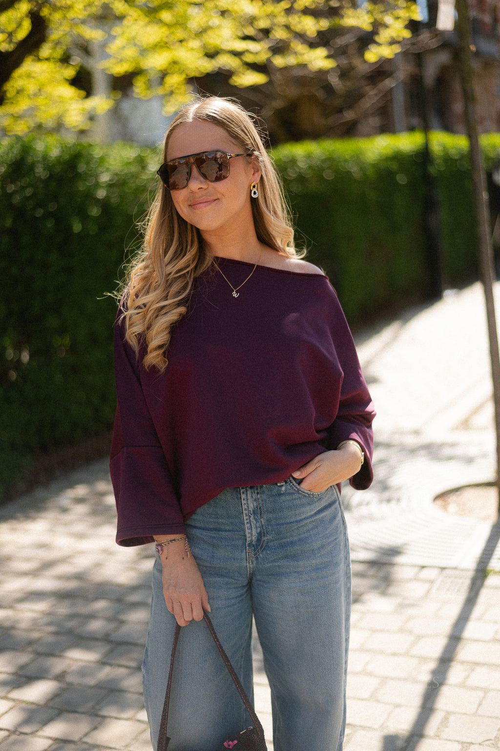 Emily oversized shirt aubergine