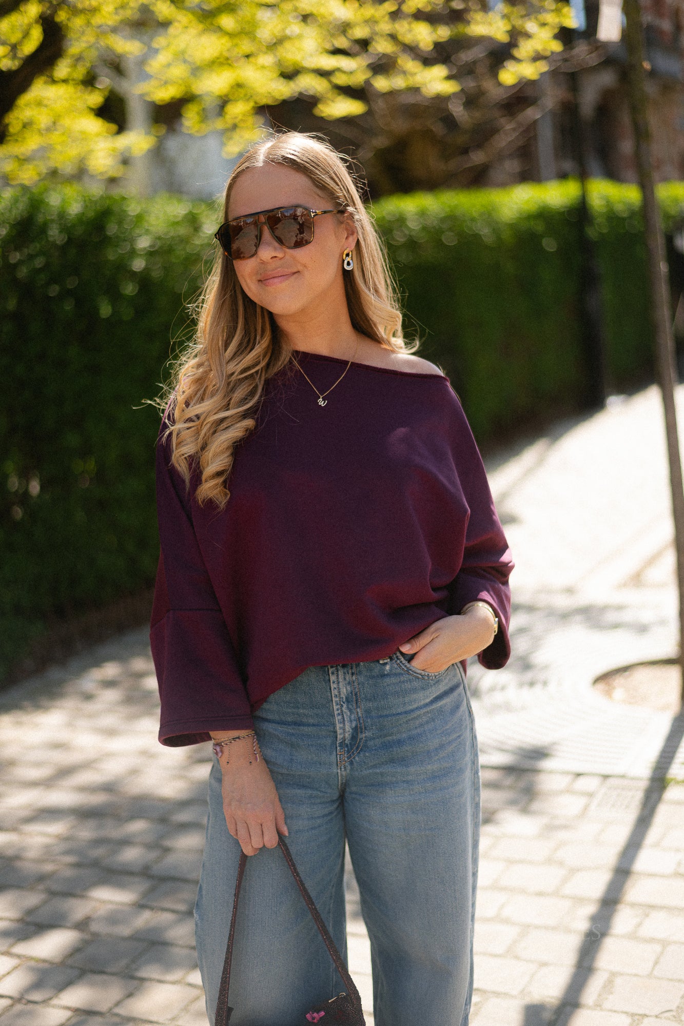 Emily oversized shirt aubergine