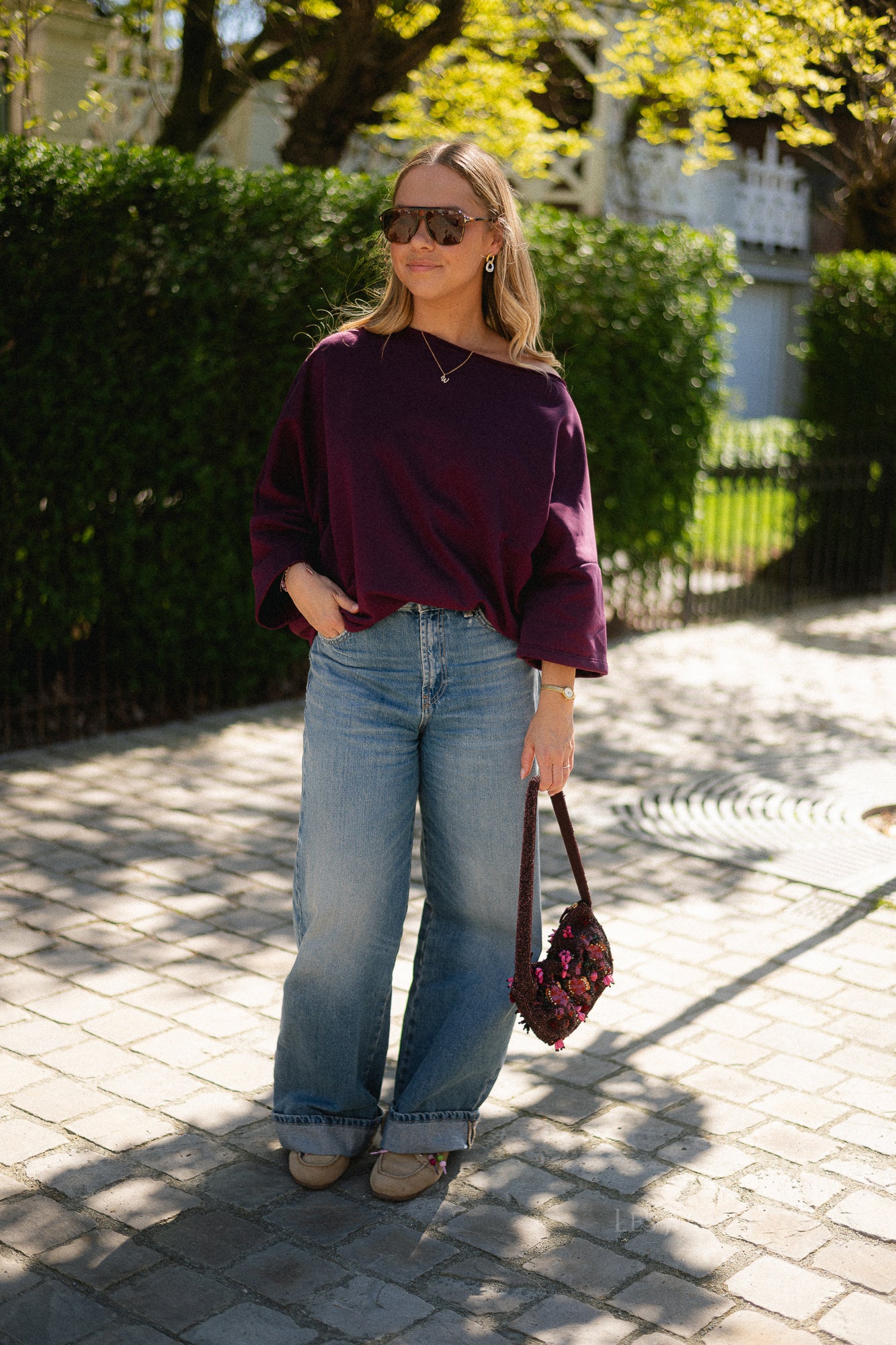 Emily oversized shirt aubergine