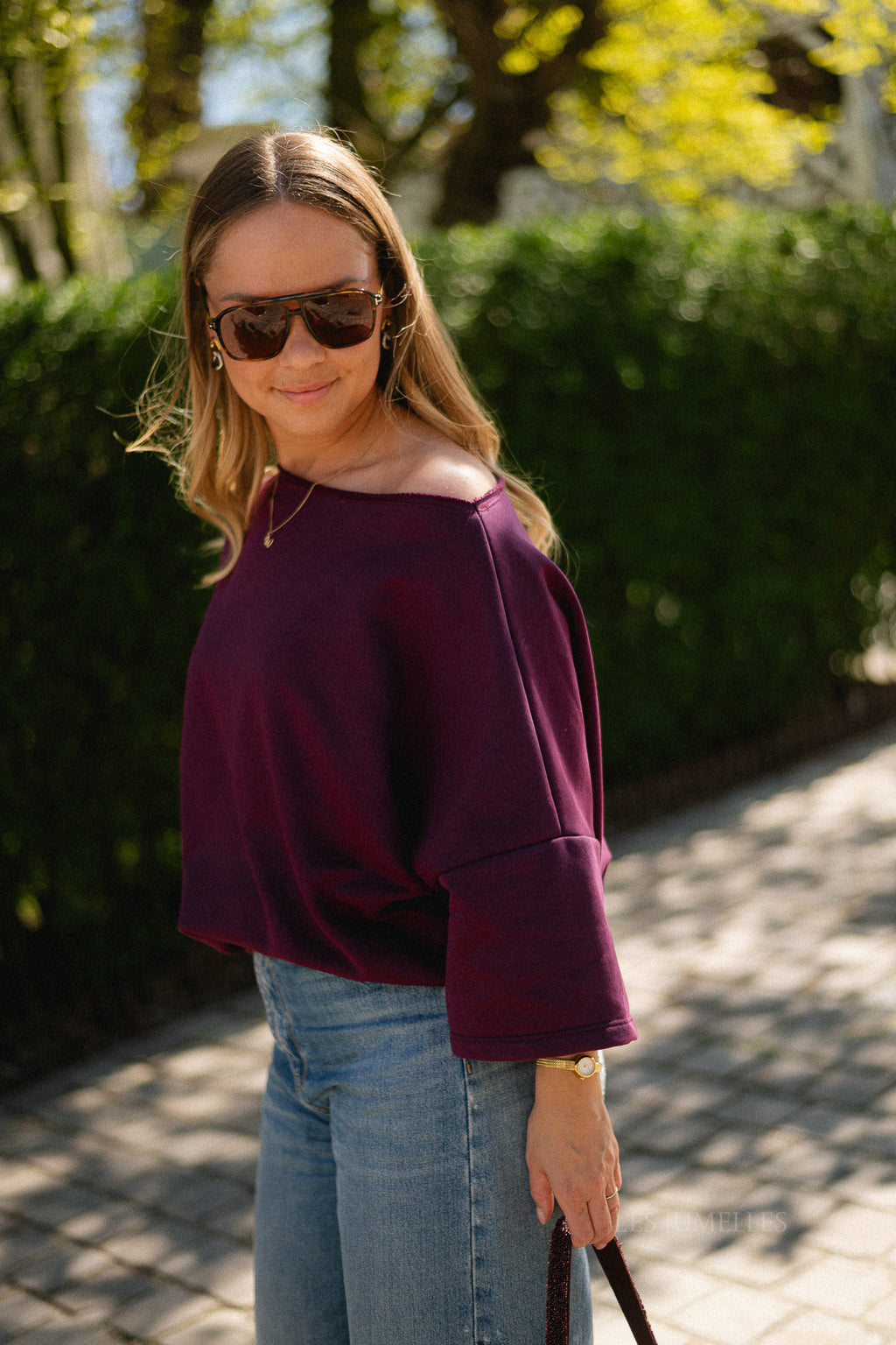 Emily oversized shirt aubergine